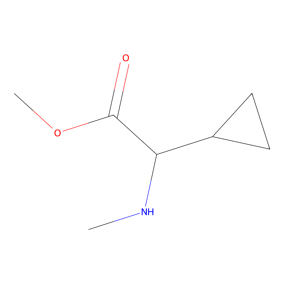 Methyl 2-cyclopropyl-2-(methylamino)acetate molecular structure, CAS 1249530-32-2
