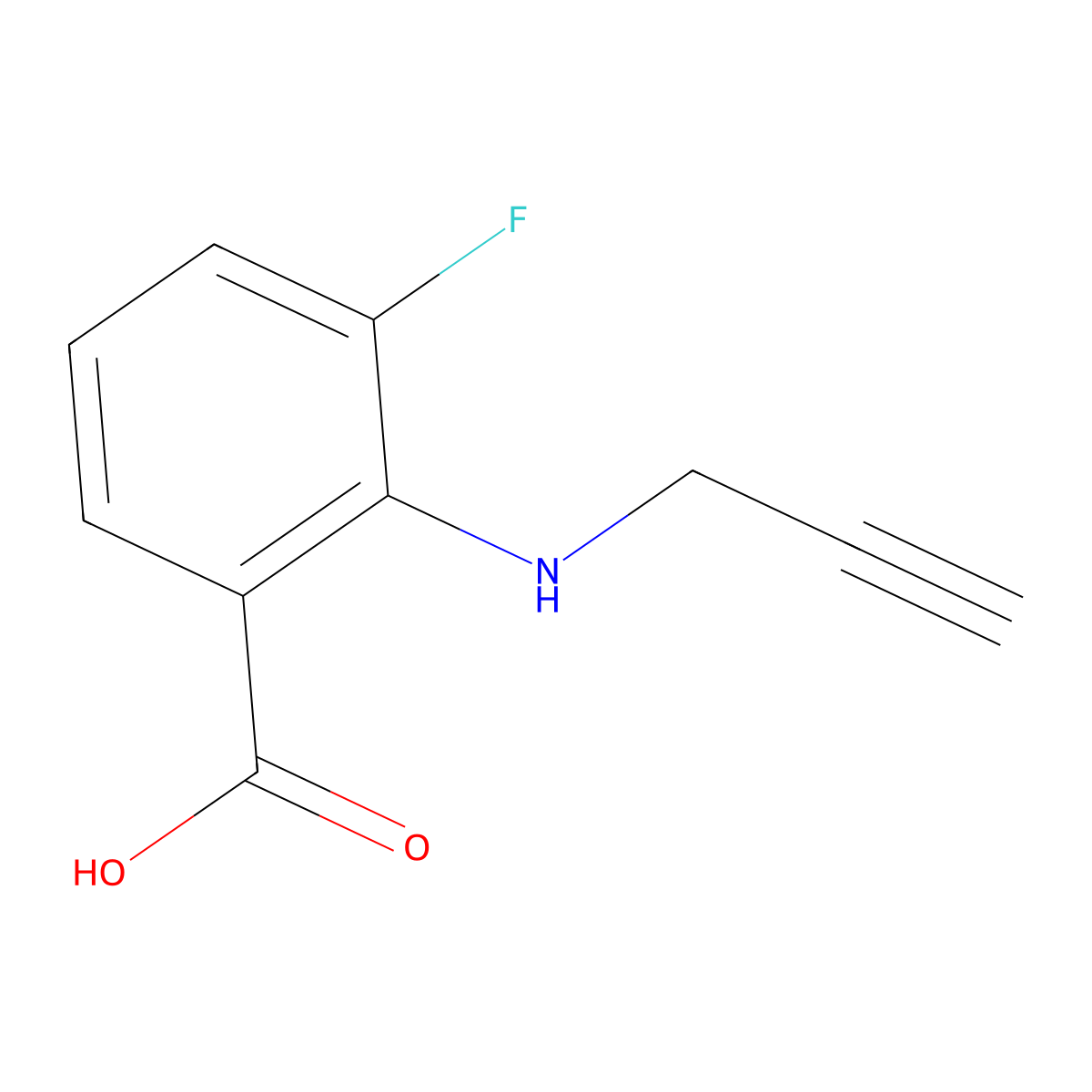 3-Fluoro-2-[(prop-2-yn-1-yl)amino]benzoic acid molecular structure, CAS 1249531-02-9