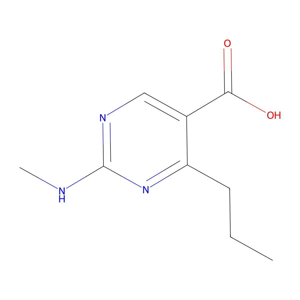 2-(Methylamino)-4-propylpyrimidine-5-carboxylic acid molecular structure, CAS 1249531-07-4