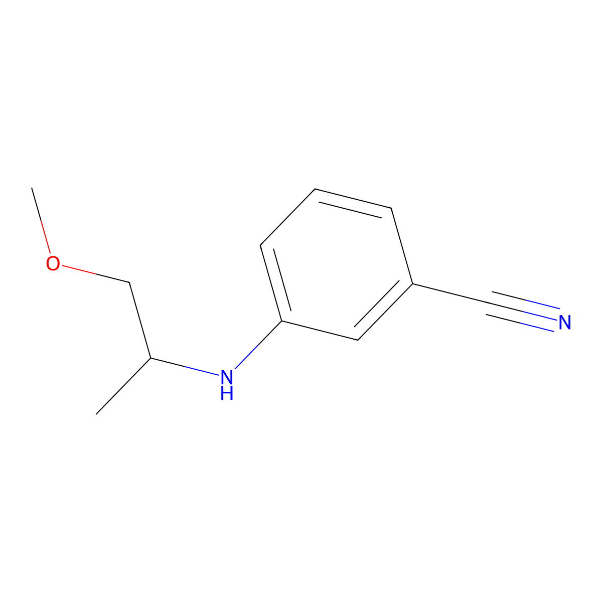 3-[(1-Methoxypropan-2-yl)amino]benzonitrile molecular structure, CAS 1249531-58-5