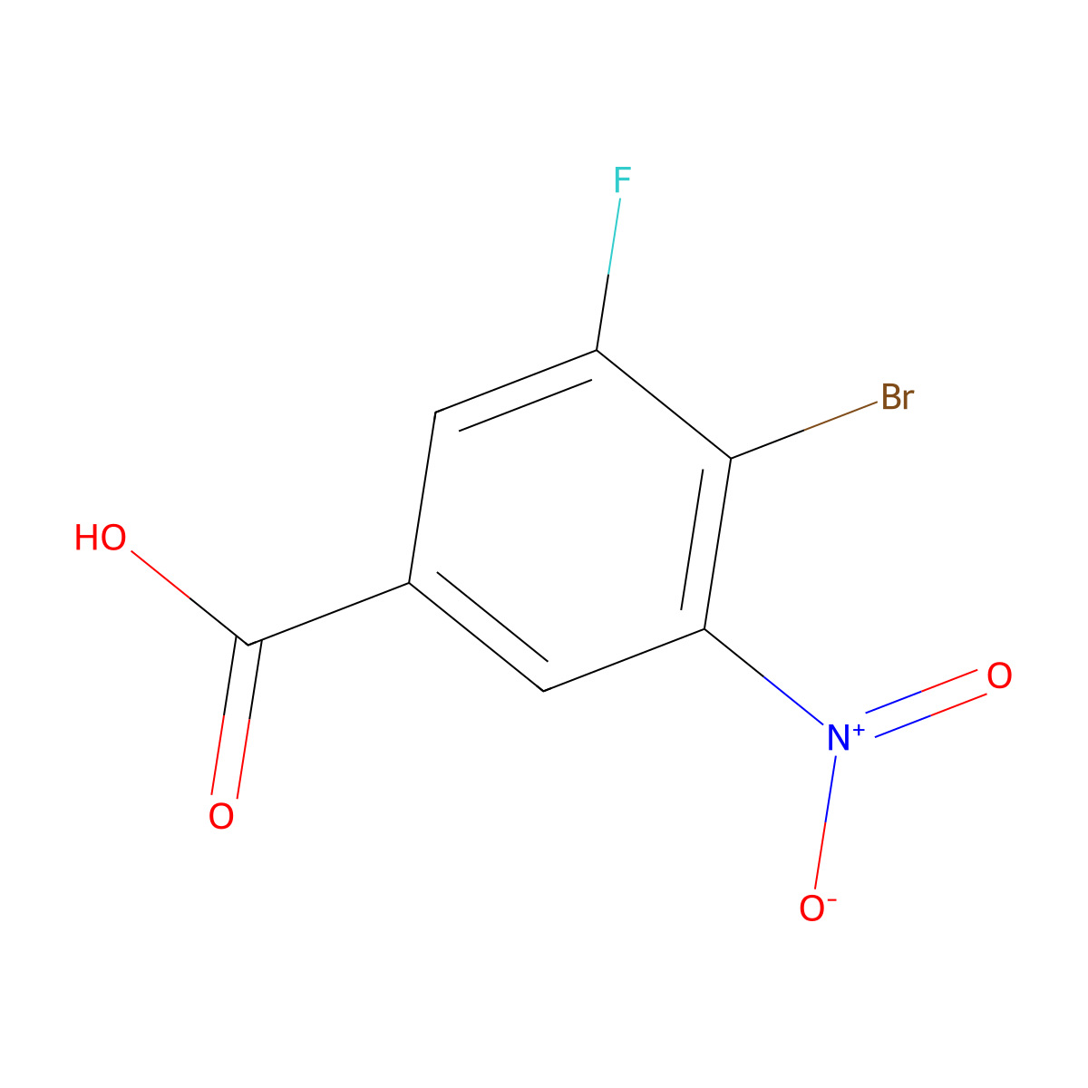 4-Bromo-3-fluoro-5-nitrobenzoic acid molecular structure, CAS 1249531-65-4