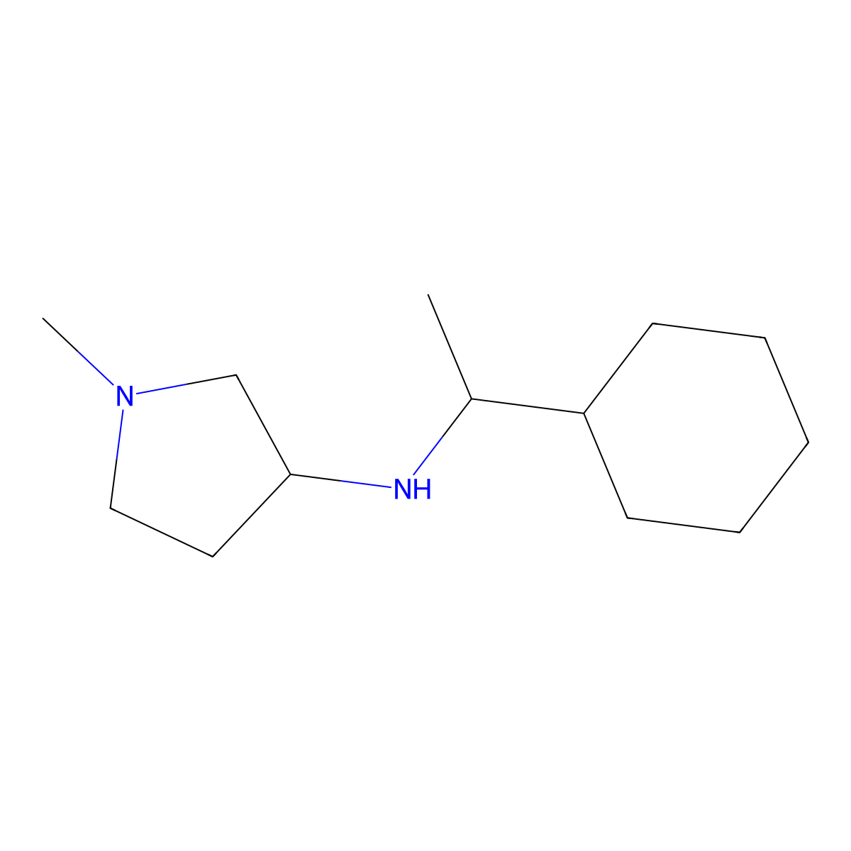 N-(1-cyclohexylethyl)-1-methylpyrrolidin-3-amine molecular structure, CAS 1249533-20-7