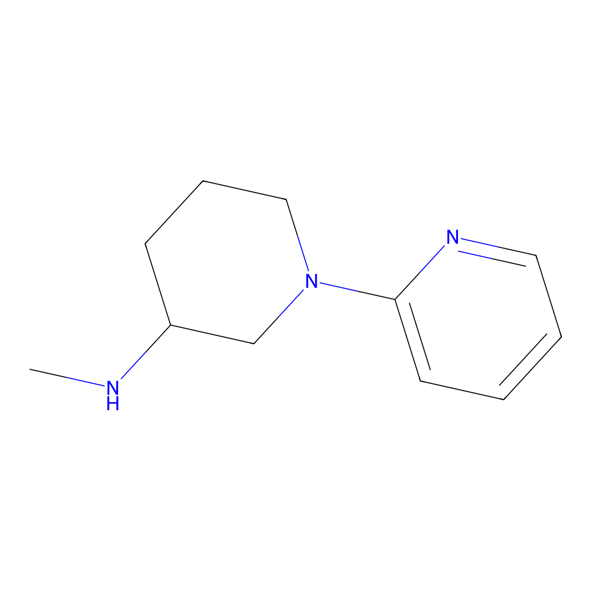 N-Methyl-1-(pyridin-2-yl)piperidin-3-amine molecular structure, CAS 1249535-12-3