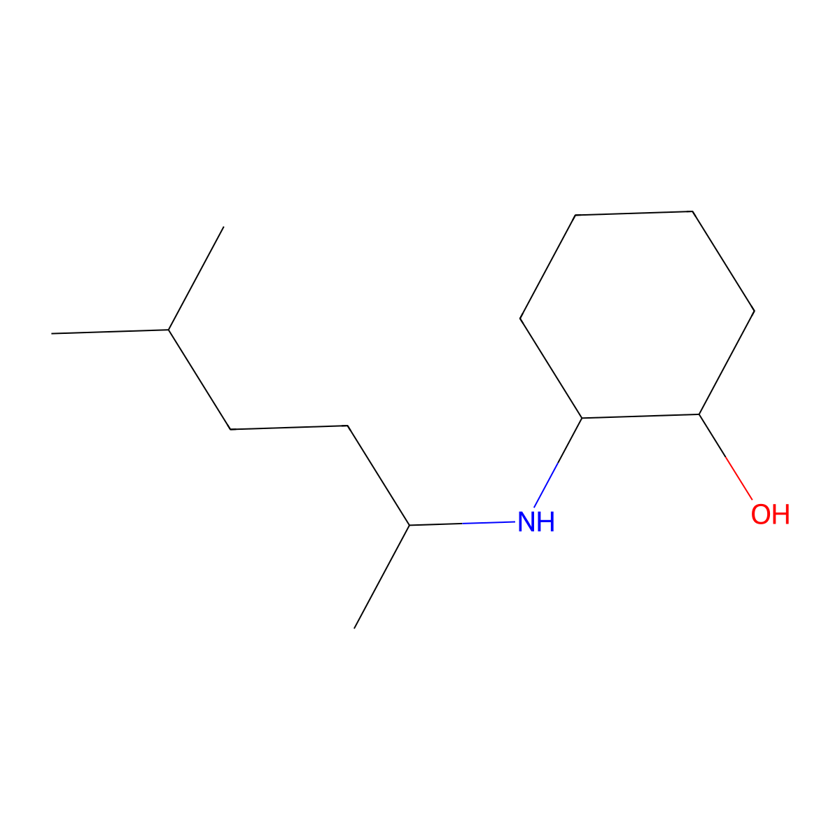 2-[(5-Methylhexan-2-yl)amino]cyclohexan-1-ol molecular structure, CAS 1249535-37-2
