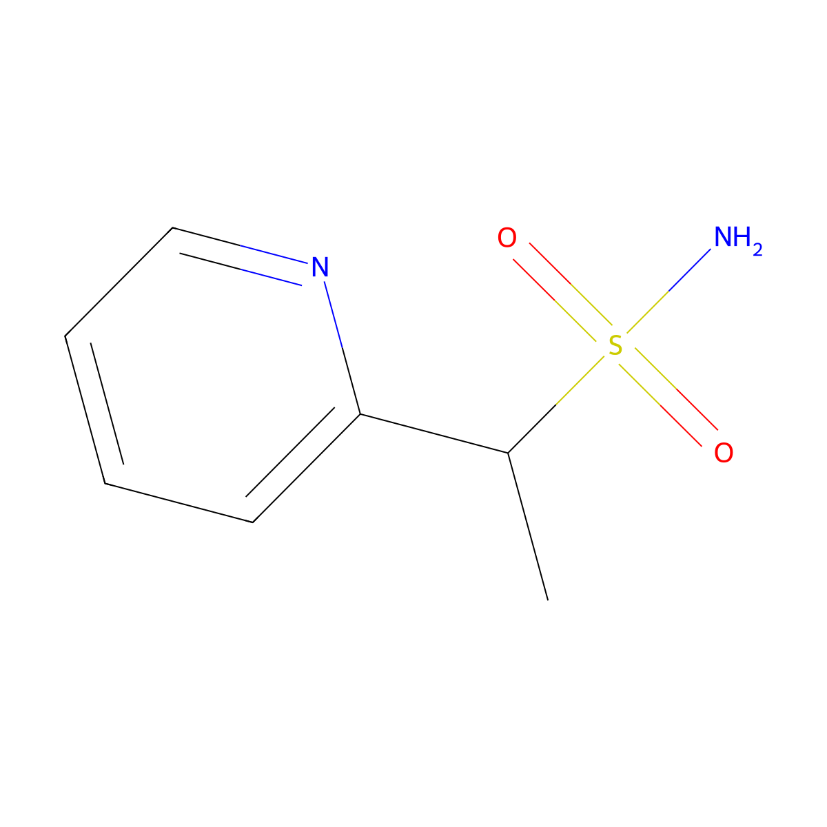 1-(Pyridin-2-yl)ethane-1-sulfonamide molecular structure, CAS 1249535-80-5
