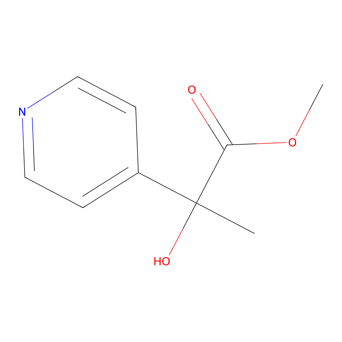 Methyl 2-hydroxy-2-(pyridin-4-yl)propanoate molecular structure, CAS 1249538-66-6