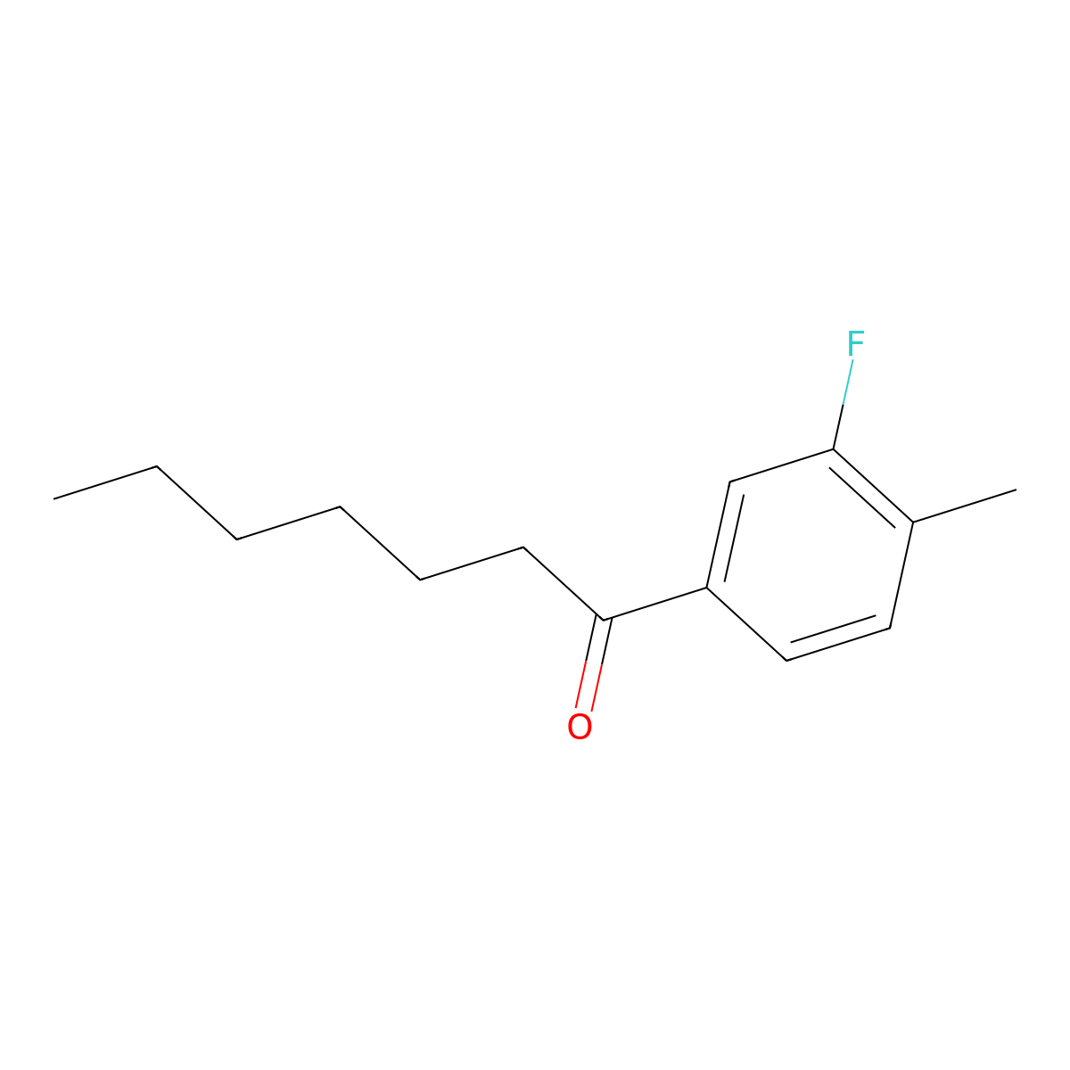 1-(3-Fluoro-4-methylphenyl)heptan-1-one molecular structure, CAS 1249539-02-3