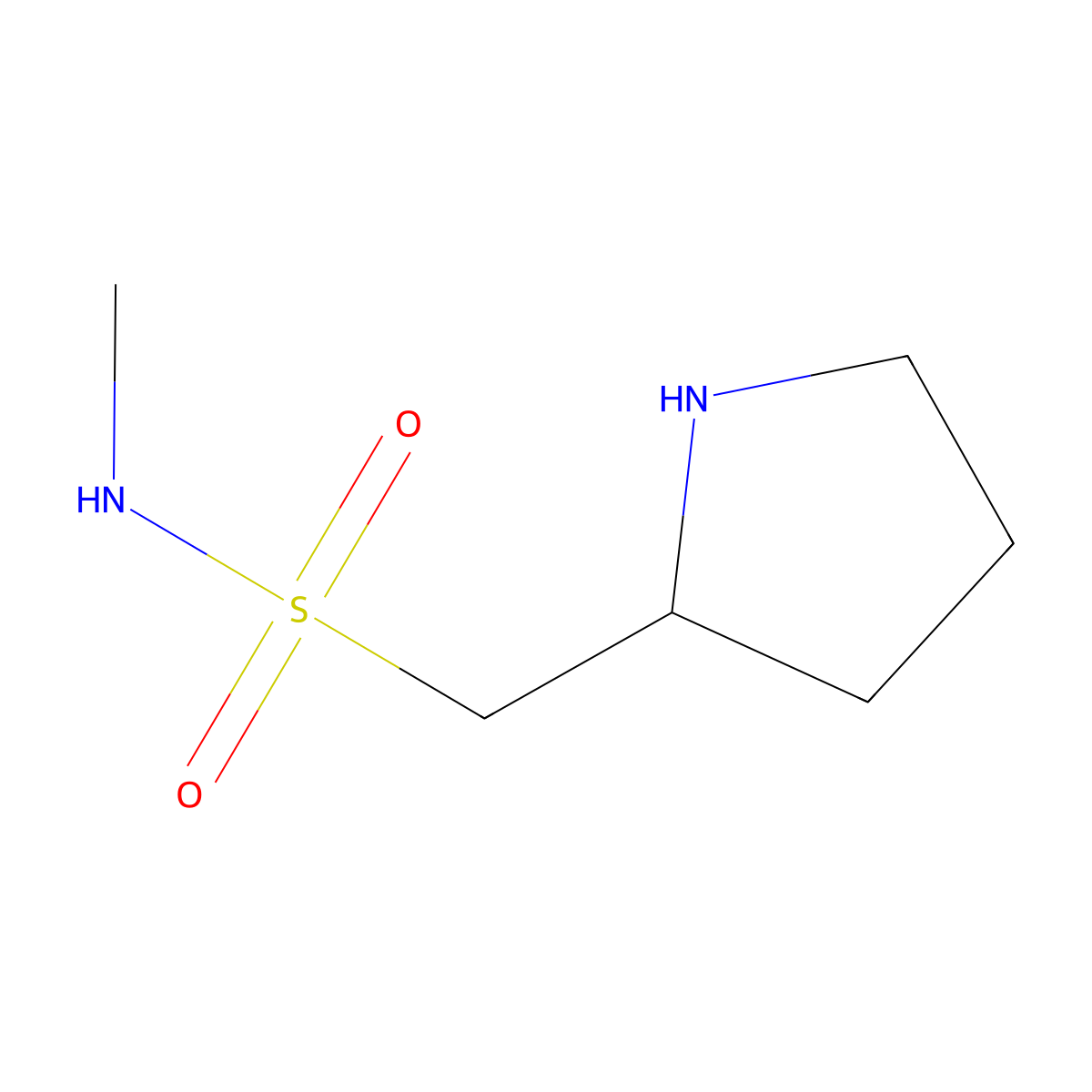N-methyl-1-pyrrolidin-2-ylmethanesulfonamide molecular structure, CAS 1249539-31-8