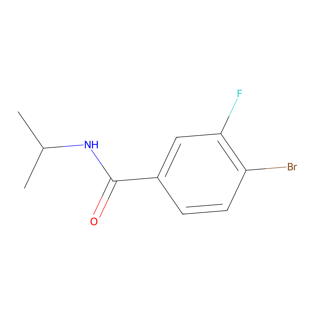 4-bromo-3-fluoro-N-(propan-2-yl)benzamide molecular structure, CAS 1249540-08-6