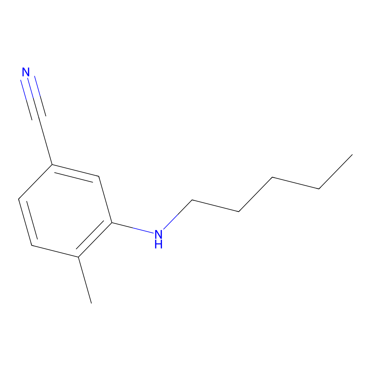 4-Methyl-3-(pentylamino)benzonitrile molecular structure, CAS 1249541-42-1
