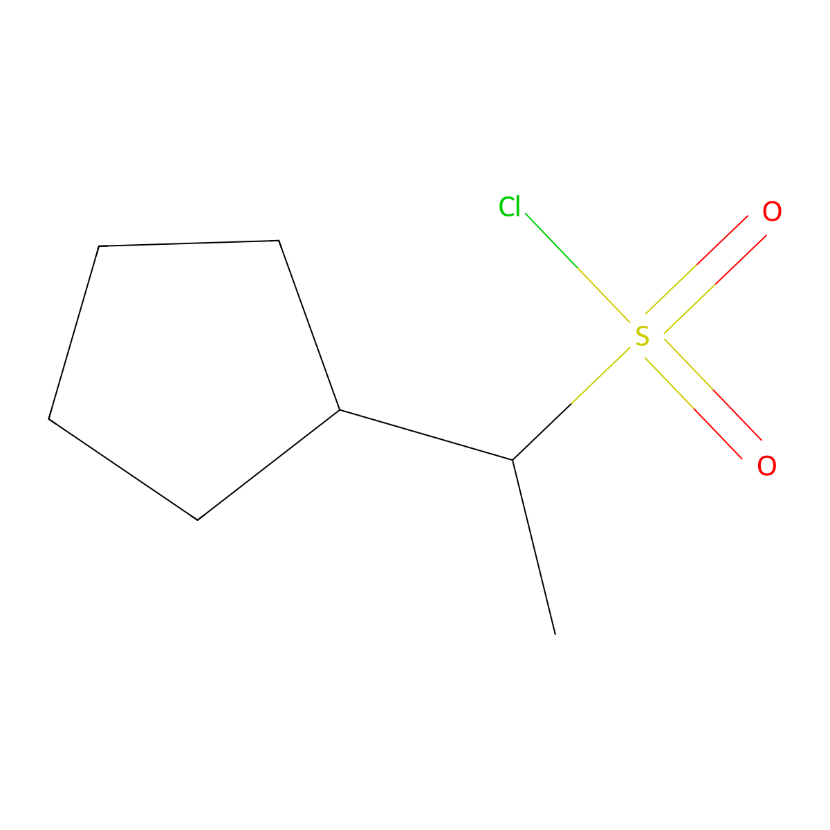 1-Cyclopentylethane-1-sulfonyl chloride molecular structure, CAS 1249542-29-7