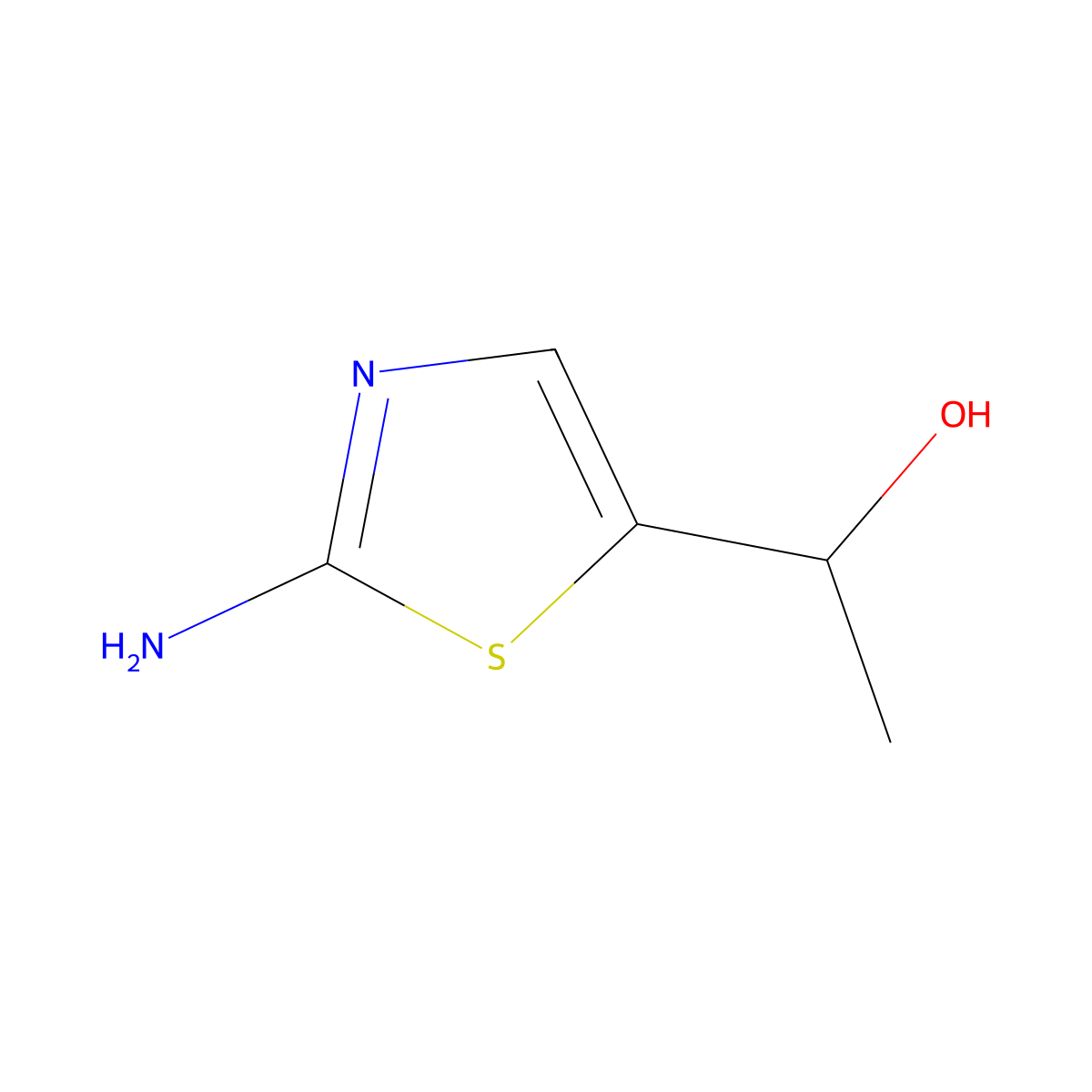 1-(2-Amino-1,3-thiazol-5-yl)ethan-1-ol molecular structure, CAS 1249542-38-8
