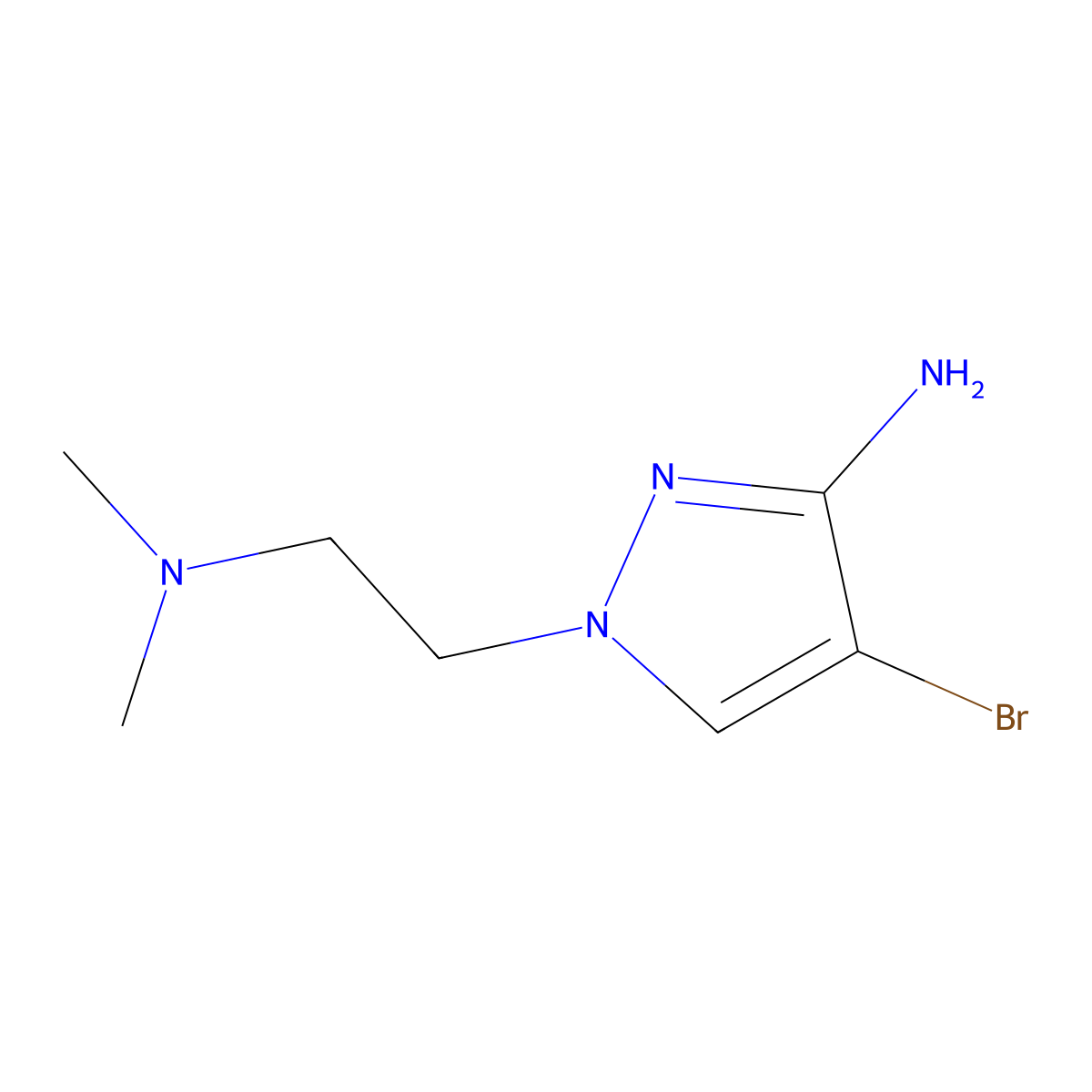 4-bromo-1-[2-(dimethylamino)ethyl]-1H-pyrazol-3-amine molecular structure, CAS 1249544-10-2