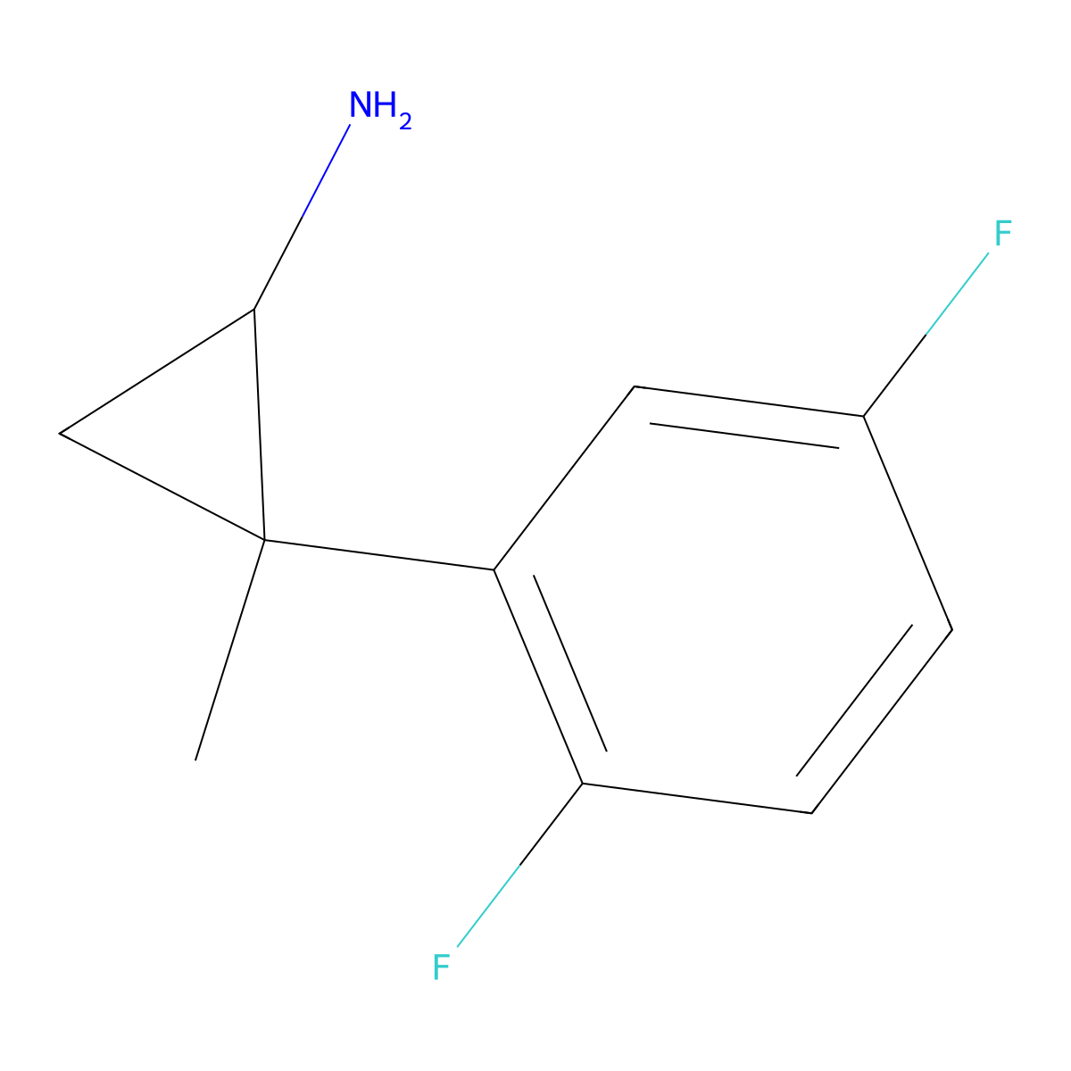 2-(2,5-Difluorophenyl)-2-methylcyclopropan-1-amine molecular structure, CAS 1249544-96-4