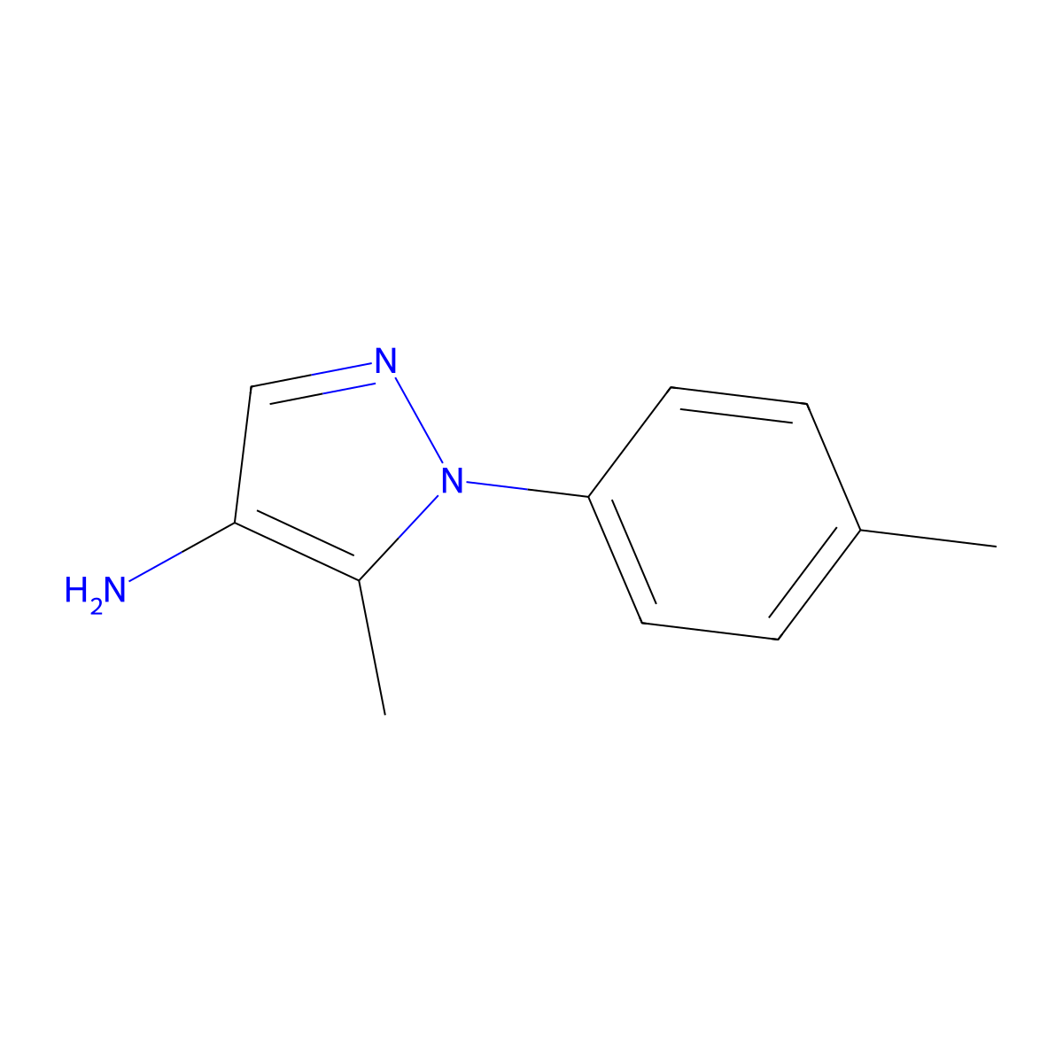 5-methyl-1-(4-methylphenyl)-1H-pyrazol-4-amine molecular structure, CAS 1249545-81-0
