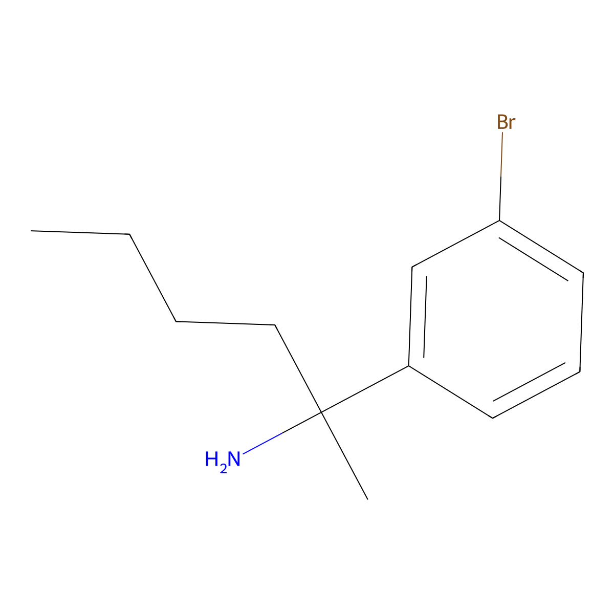 2-(3-Bromophenyl)hexan-2-amine molecular structure, CAS 1249546-05-1