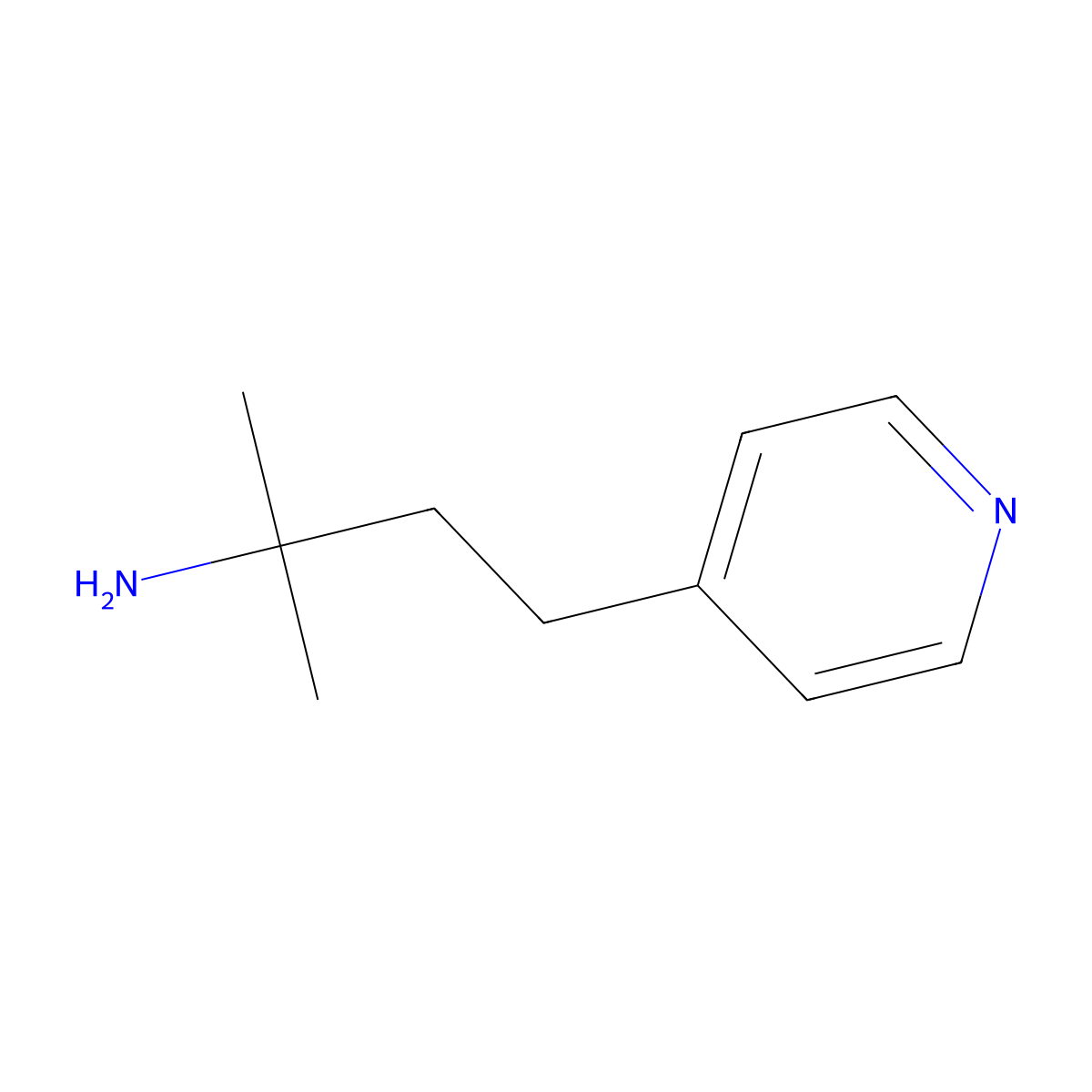 2-Methyl-4-(pyridin-4-yl)butan-2-amine molecular structure, CAS 124955-08-4