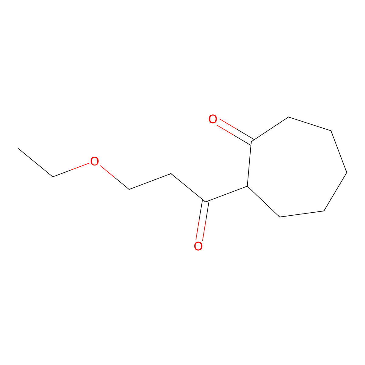 2-(3-Ethoxypropanoyl)cycloheptan-1-one molecular structure, CAS 1249550-00-2
