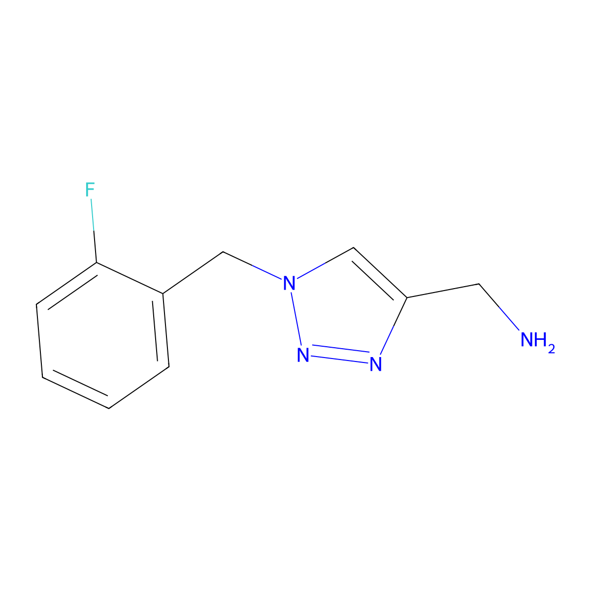 (1-(2-fluorobenzyl)-1H-1,2,3-triazol-4-yl)methanamine molecular structure, CAS 1249550-65-9
