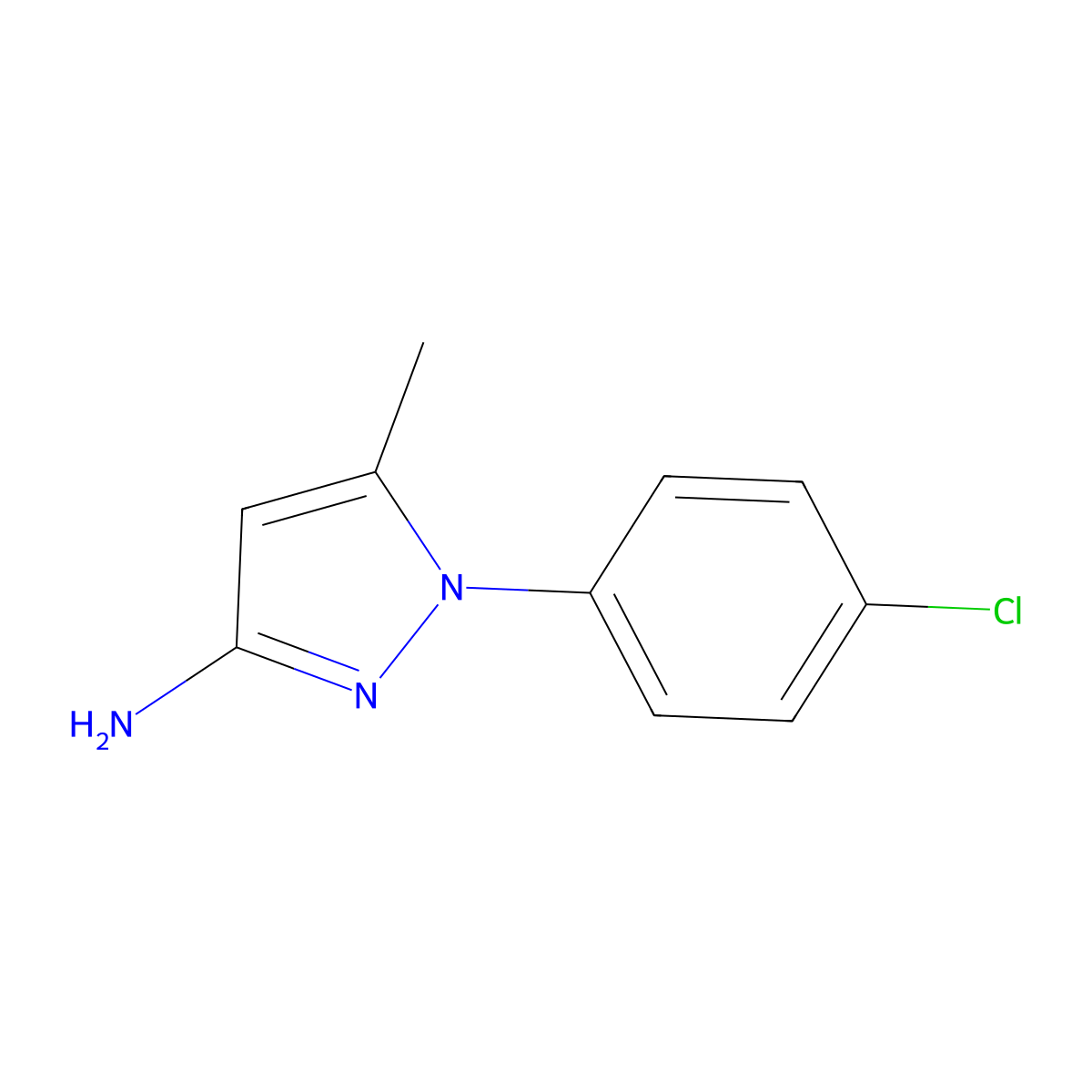 1-(4-chlorophenyl)-5-methyl-1H-pyrazol-3-amine molecular structure, CAS 1249558-44-8