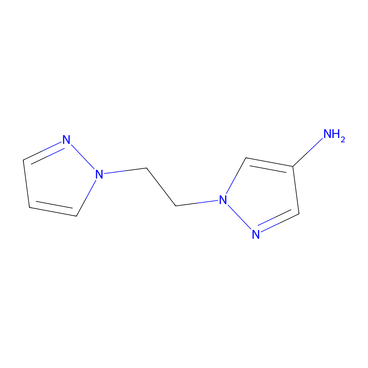 1-(2-(1H-pyrazol-1-yl)ethyl)-1H-pyrazol-4-amine molecular structure, CAS 1249559-26-9