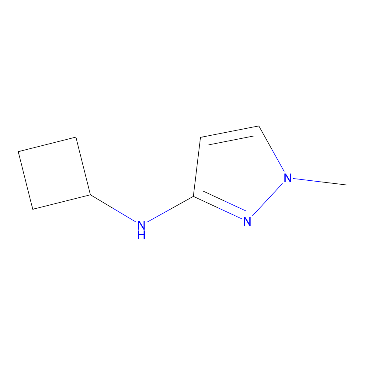 N-cyclobutyl-1-methyl-1H-pyrazol-3-amine molecular structure, CAS 1249559-71-4