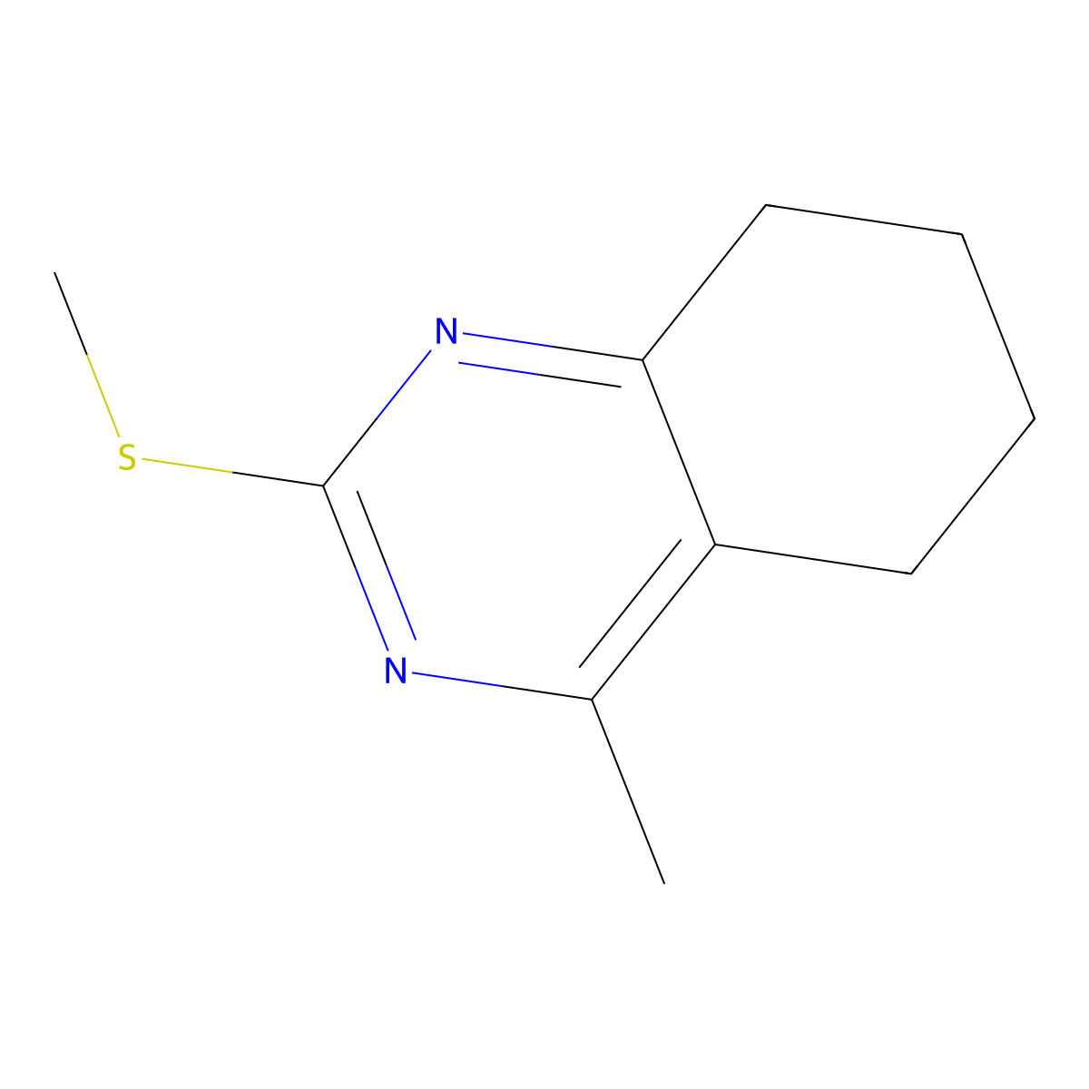 4-Methyl-2-(methylthio)-5,6,7,8-tetrahydroquinazoline molecular structure, CAS 124956-61-2