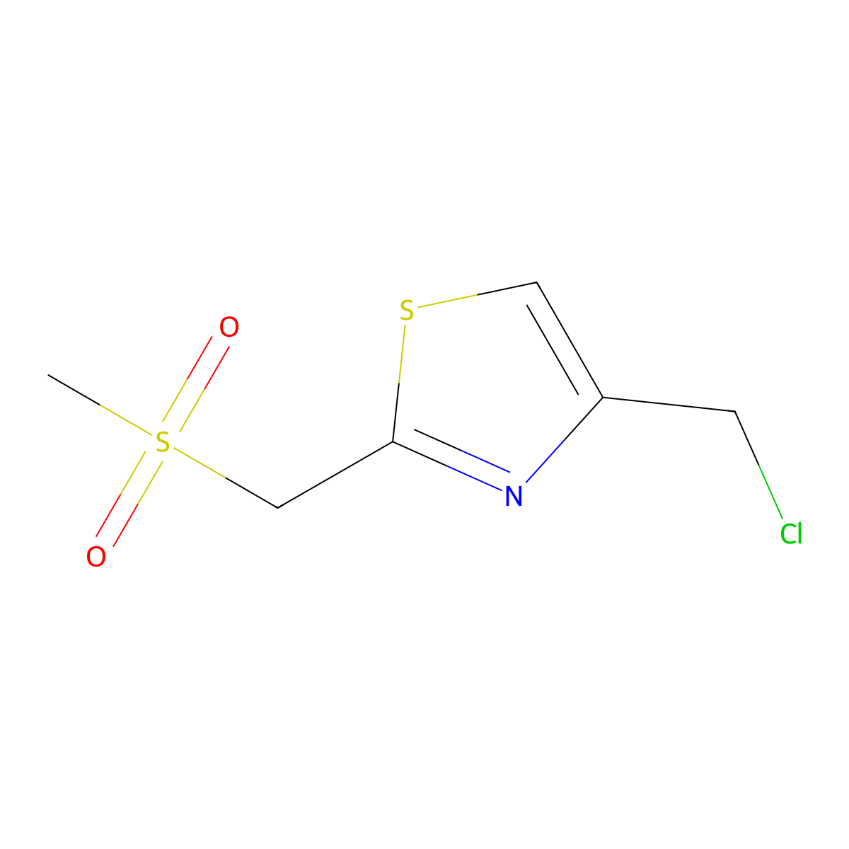 4-(Chloromethyl)-2-(methanesulfonylmethyl)-1,3-thiazole molecular structure, CAS 1249560-17-5