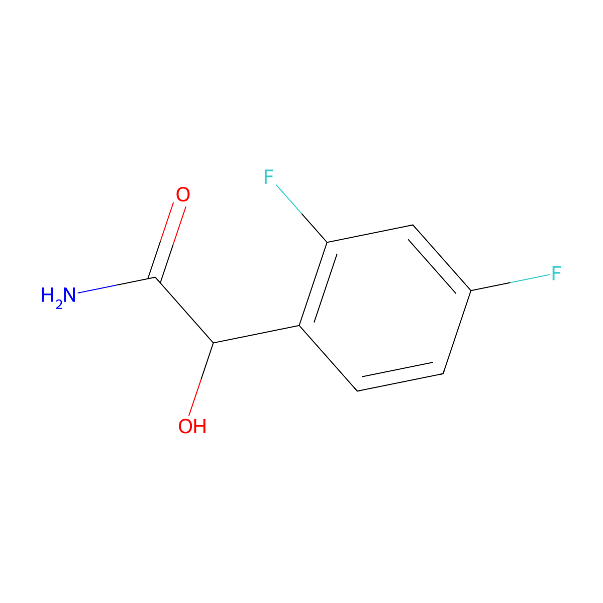 2-(2,4-Difluorophenyl)-2-hydroxyacetamide molecular structure, CAS 1249562-34-2
