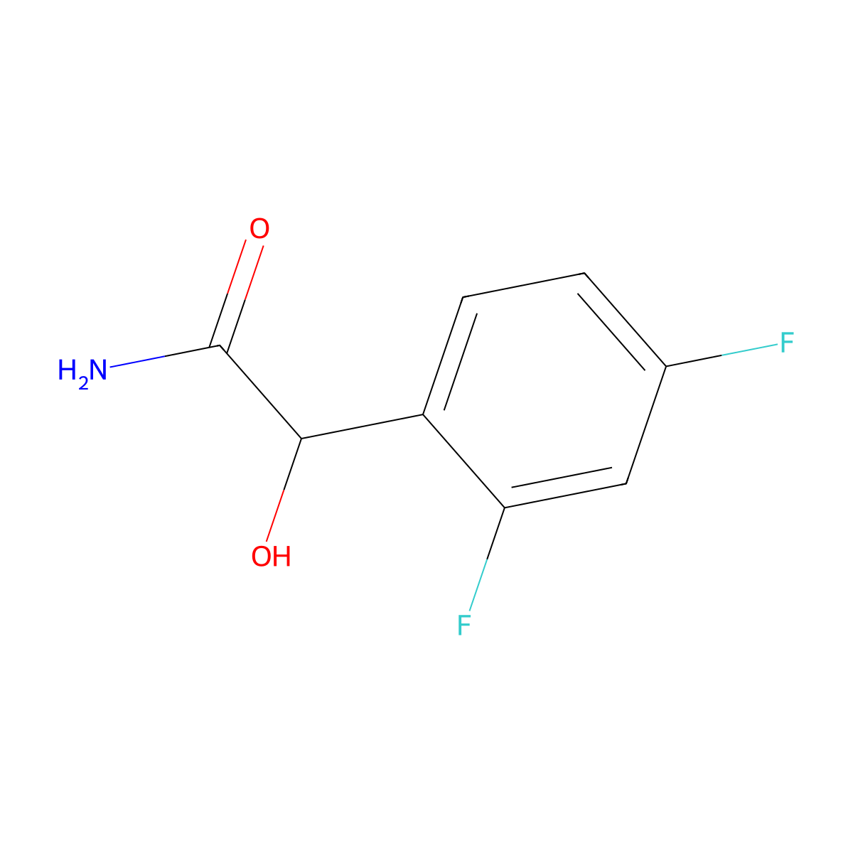 2-(2,4-Difluorophenyl)-2-hydroxyacetamide molecular structure, CAS 1249562-34-2