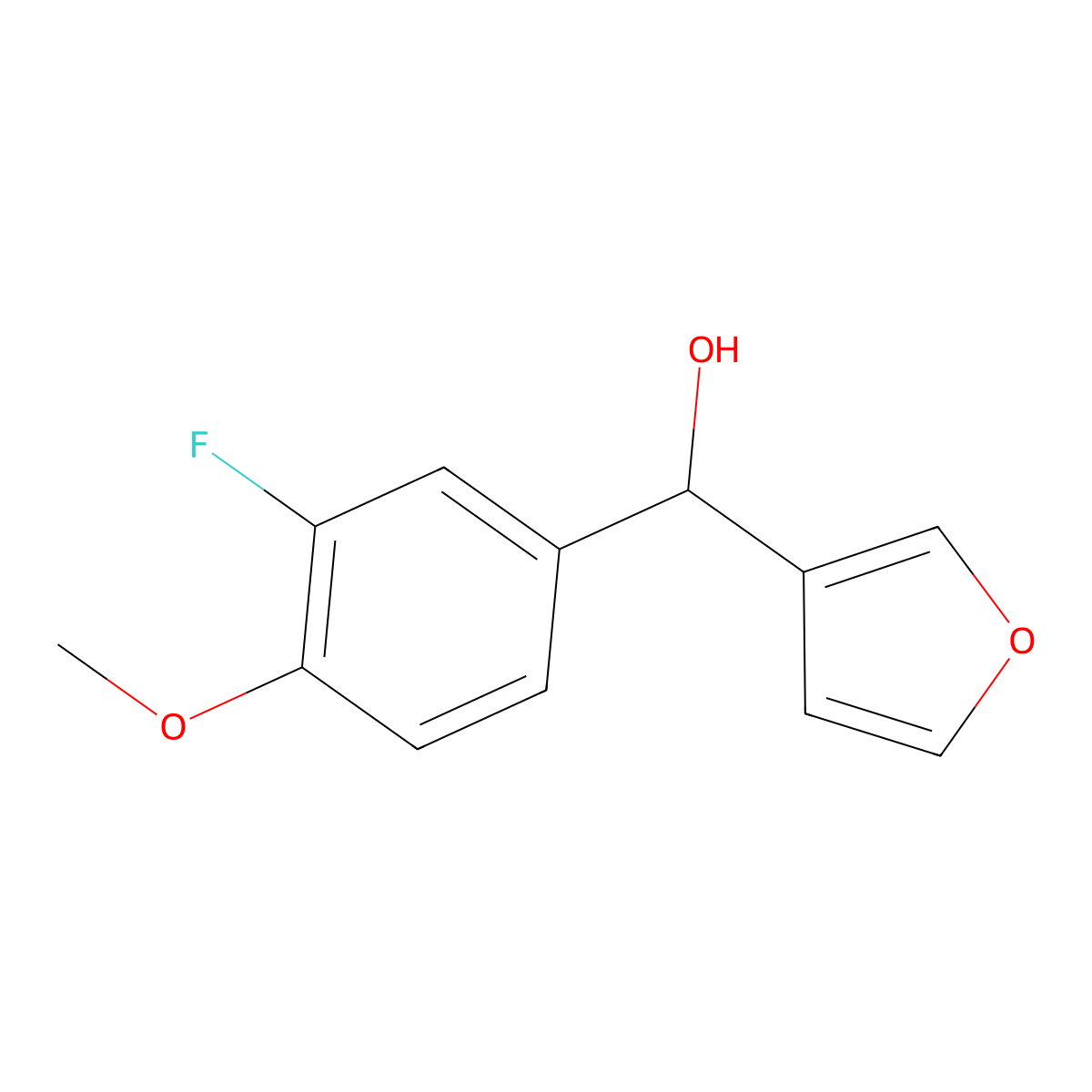 3-Fluoro-4-methoxyphenyl-(3-furyl)methanol molecular structure, CAS 1249563-70-9