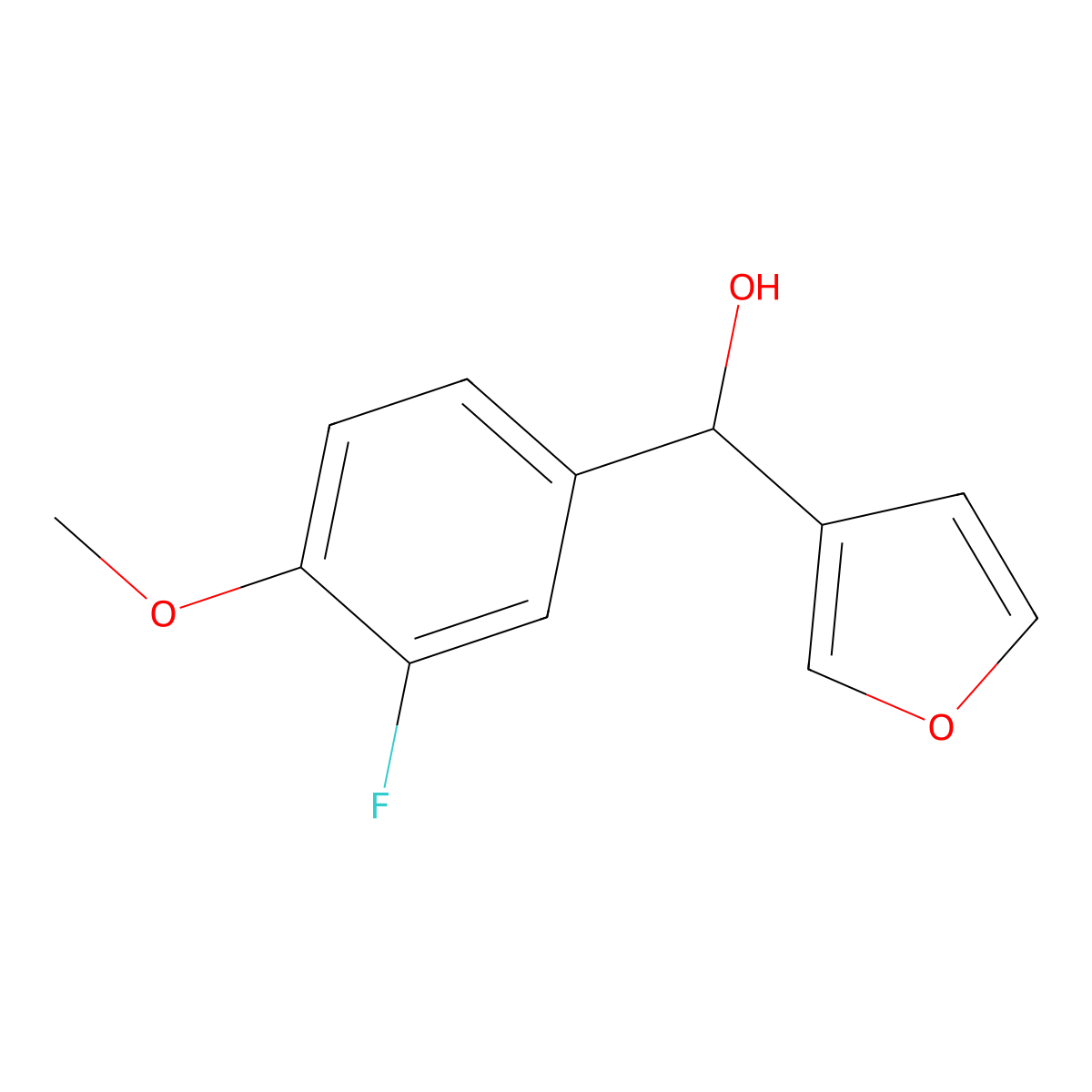 3-Fluoro-4-methoxyphenyl-(3-furyl)methanol molecular structure, CAS 1249563-70-9