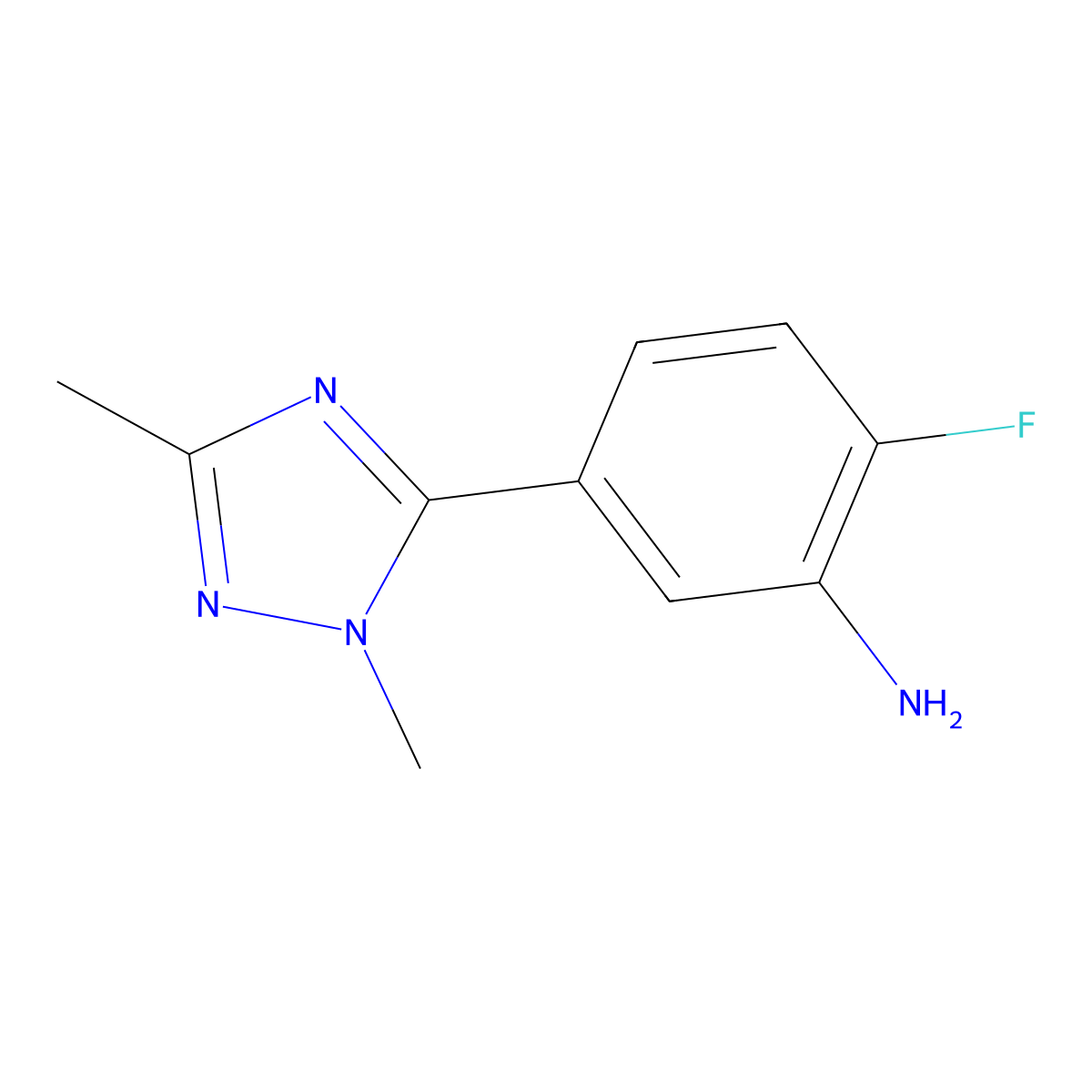 5-(1,3-Dimethyl-1h-1,2,4-triazol-5-yl)-2-fluoroaniline molecular structure, CAS 1249565-53-4