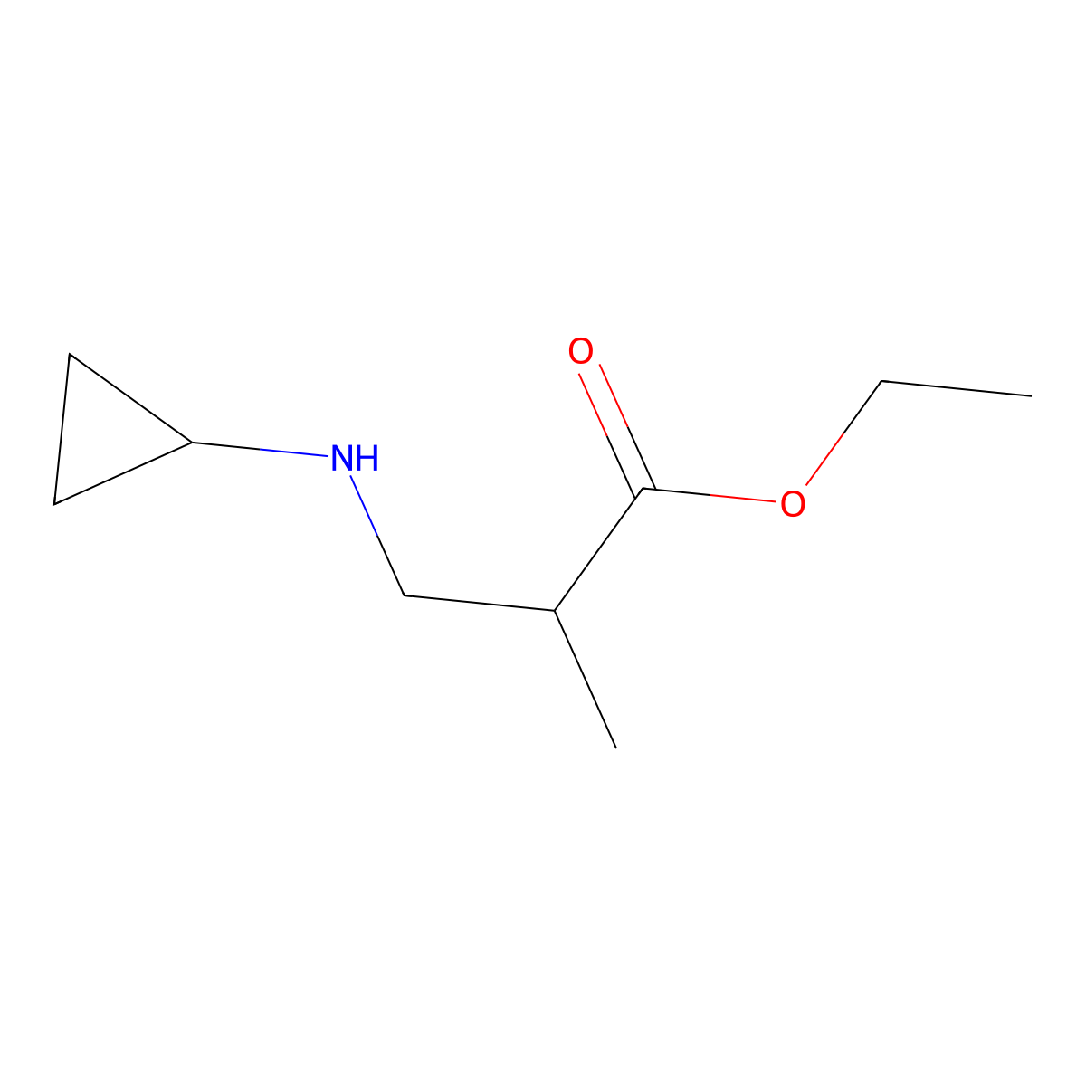 Ethyl 3-(cyclopropylamino)-2-methylpropanoate molecular structure, CAS 1249566-37-7