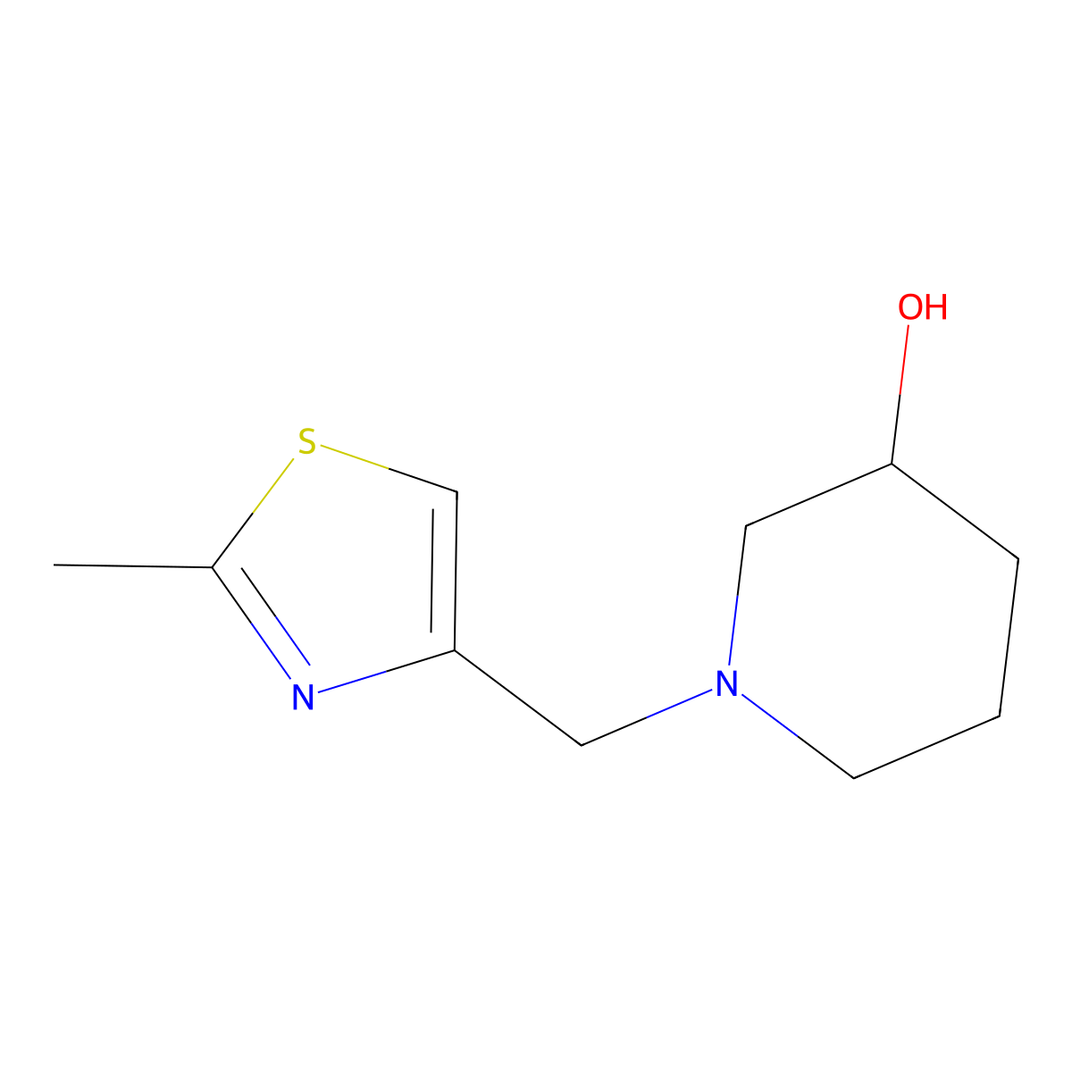 1-((2-Methylthiazol-4-yl)methyl)piperidin-3-ol molecular structure, CAS 1249568-41-9