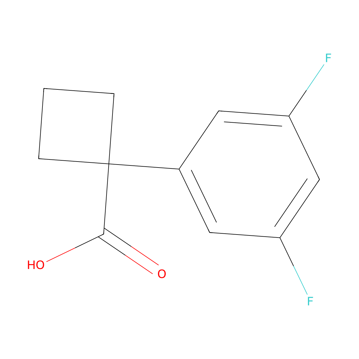 1-(3,5-Difluorophenyl)cyclobutanecarboxylic acid molecular structure, CAS 1249568-55-5