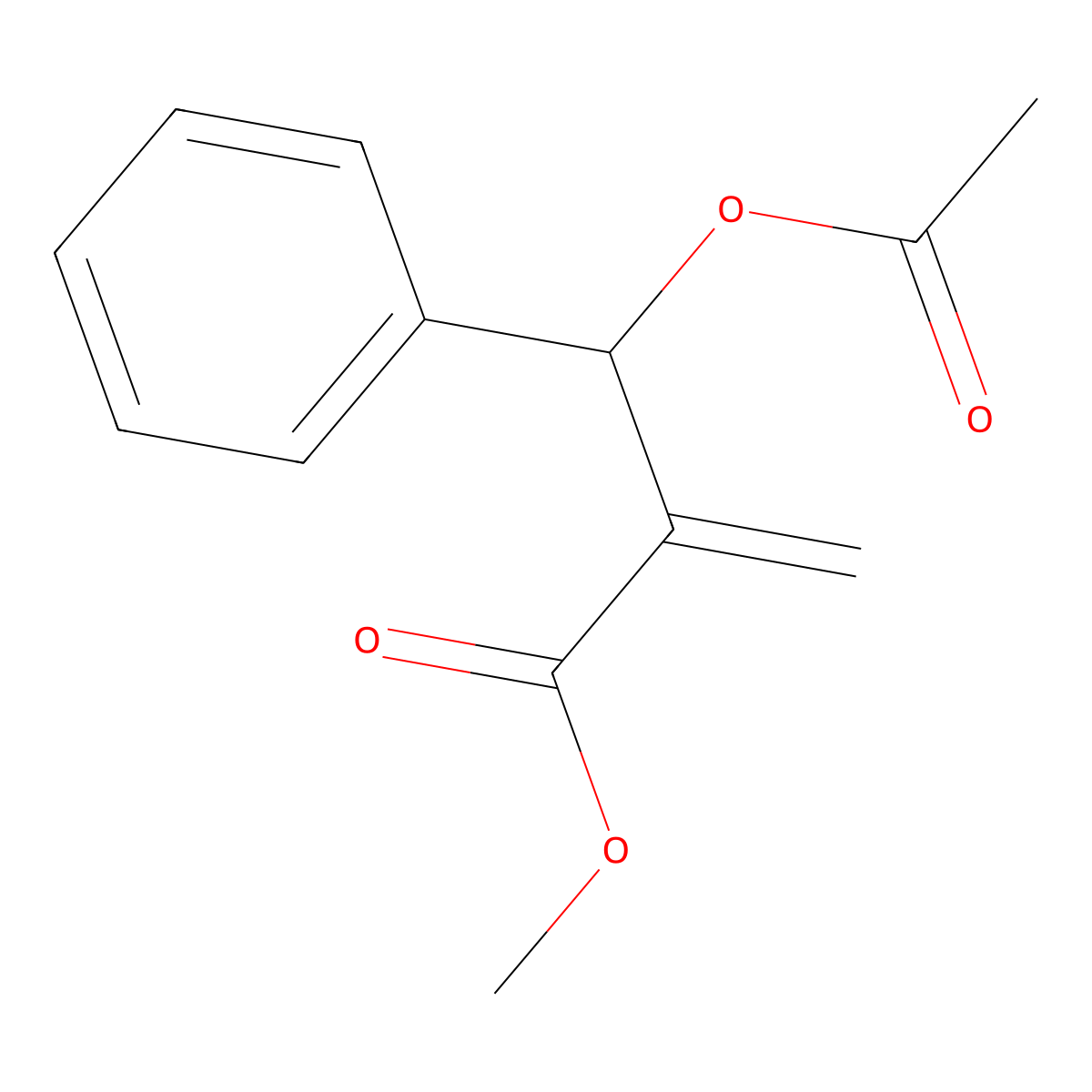 2-(Acetoxy-phenyl-methyl)-acrylic acid methyl ester molecular structure, CAS 124957-36-4