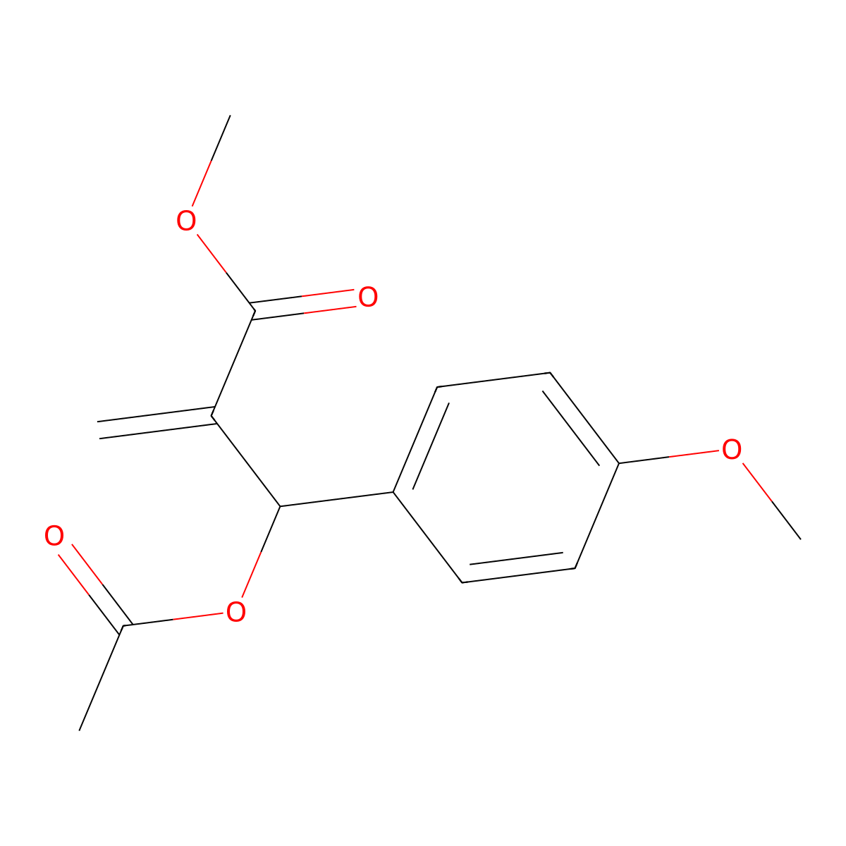 2-(4-Methoxy-alpha-acetoxybenzyl)acrylic acid methyl ester molecular structure, CAS 124957-41-1