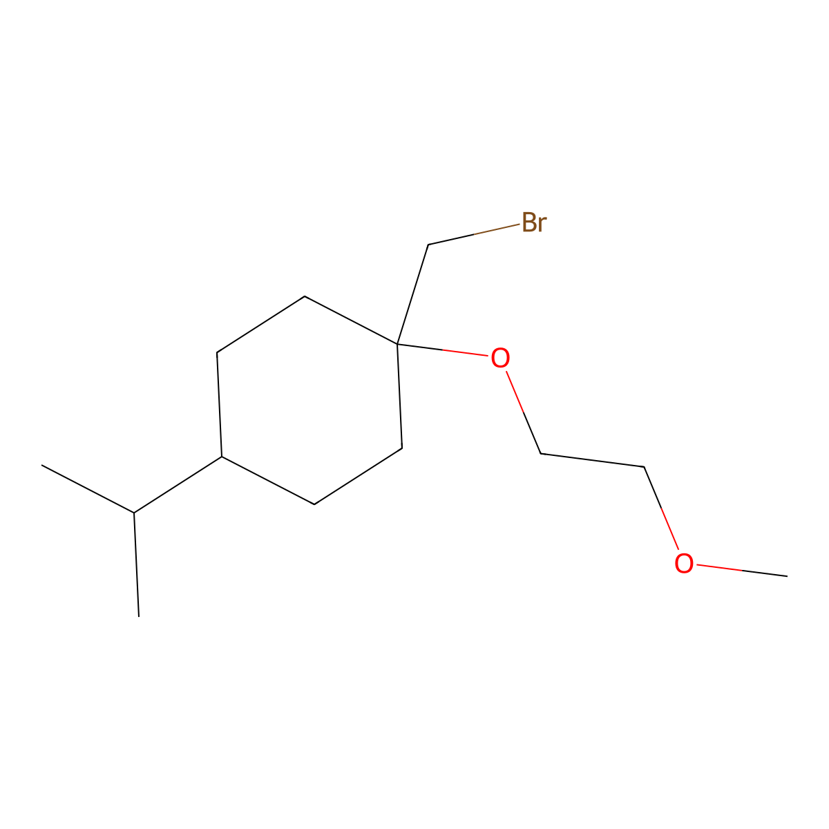 1-(Bromomethyl)-4-isopropyl-1-(2-methoxyethoxy)cyclohexane molecular structure, CAS 1249570-36-2