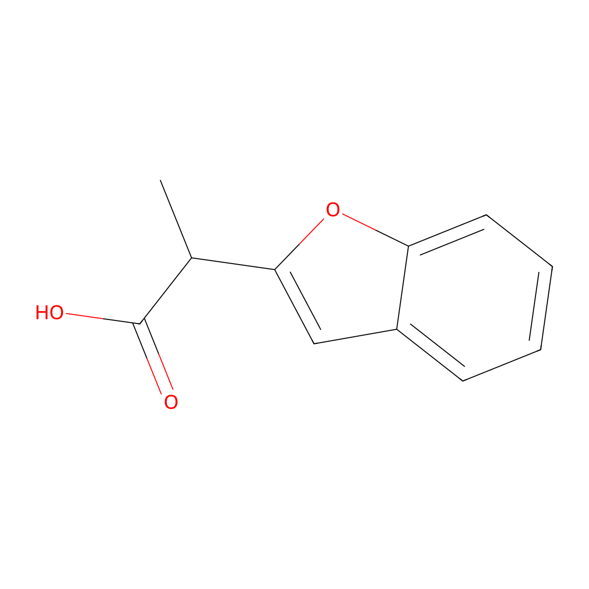 2-(1-Benzofuran-2-yl)propanoic acid molecular structure, CAS 1249571-02-5