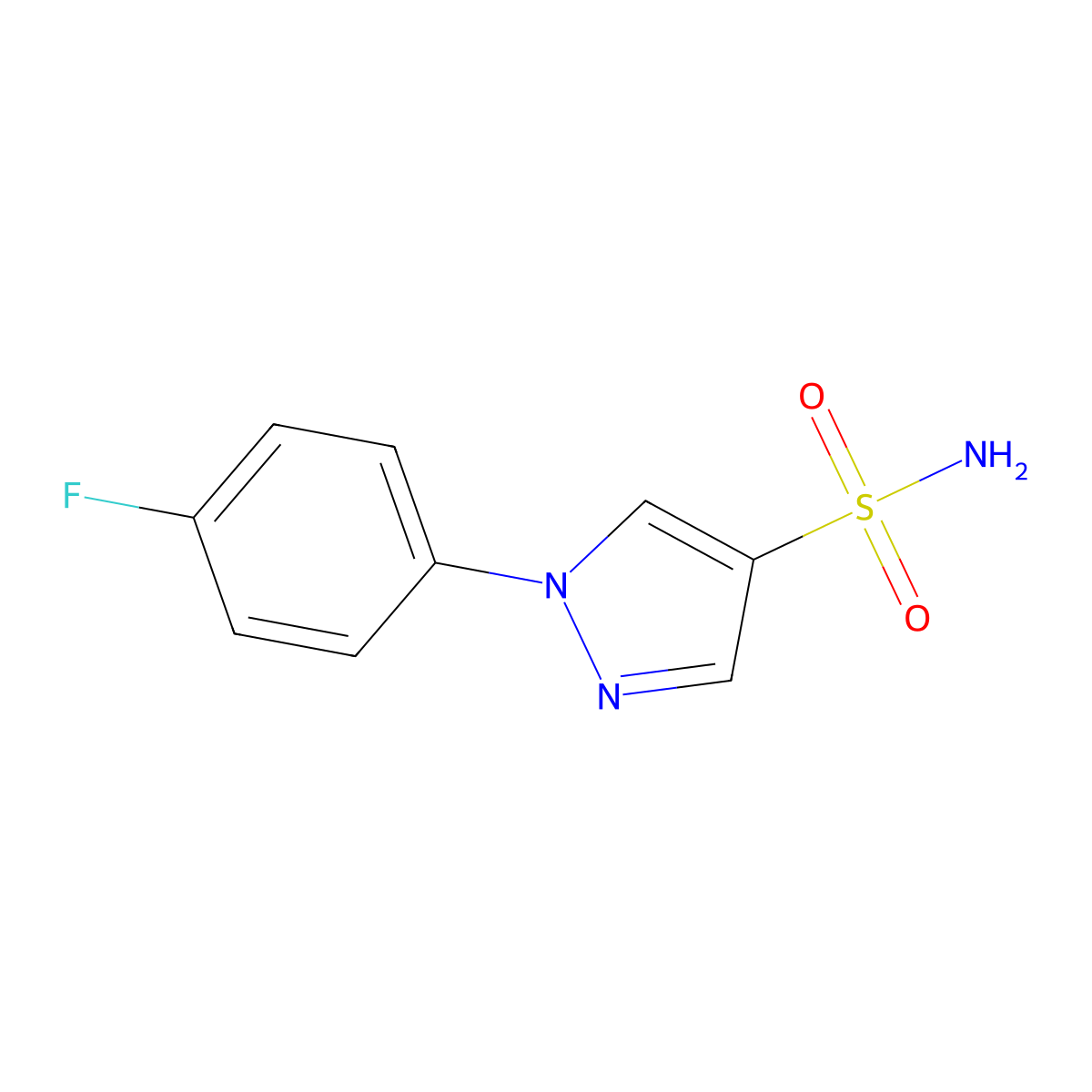1-(4-Fluorophenyl)-1h-pyrazole-4-sulfonamide molecular structure, CAS 1249571-85-4