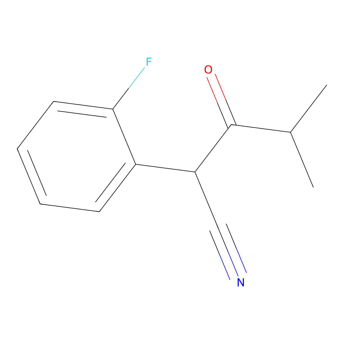 2-(2-Fluorophenyl)-4-methyl-3-oxopentanenitrile molecular structure, CAS 1249577-87-4