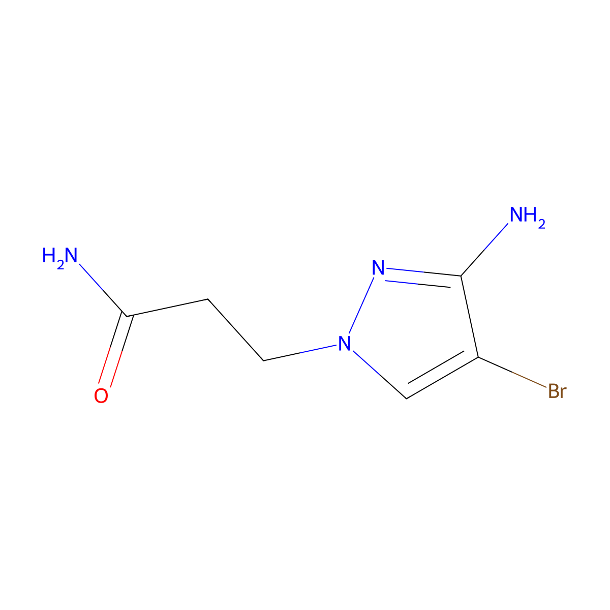 3-(3-Amino-4-bromo-1H-pyrazol-1-YL)propanamide molecular structure, CAS 1249577-88-5