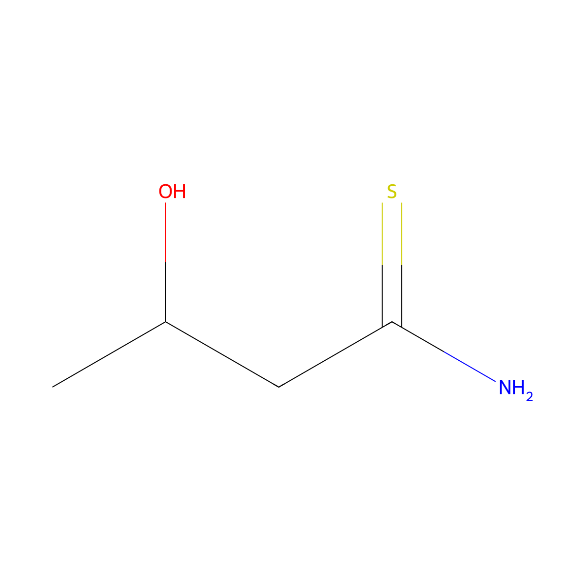 3-Hydroxybutanethioamide molecular structure, CAS 1249578-16-2