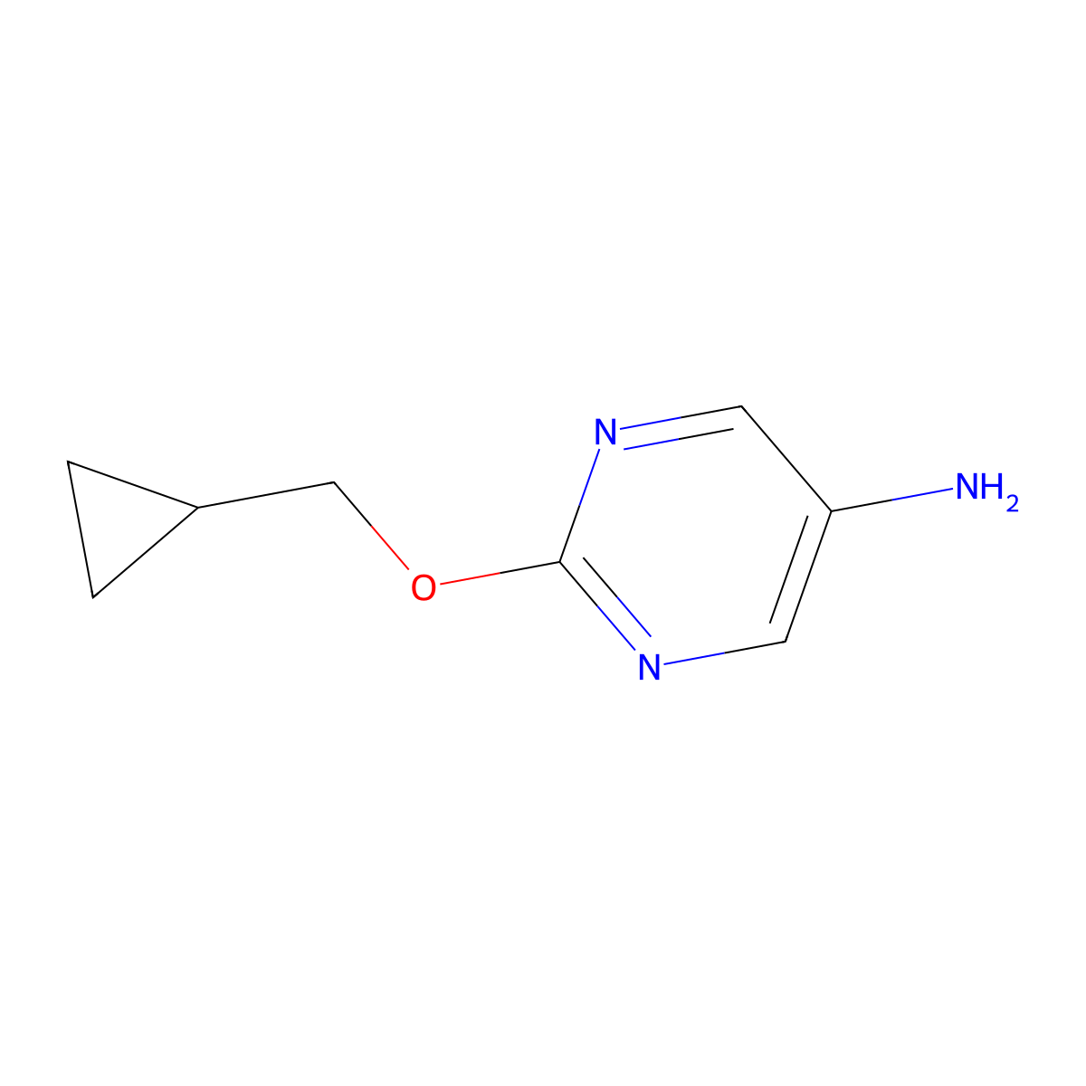 2-(Cyclopropylmethoxy)pyrimidin-5-amine molecular structure, CAS 1249578-99-1