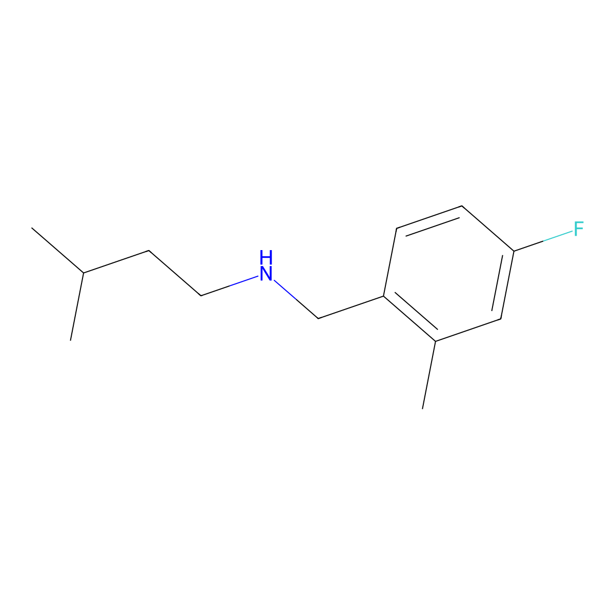 [(4-Fluoro-2-methylphenyl)methyl](3-methylbutyl)amine molecular structure, CAS 1249579-70-1