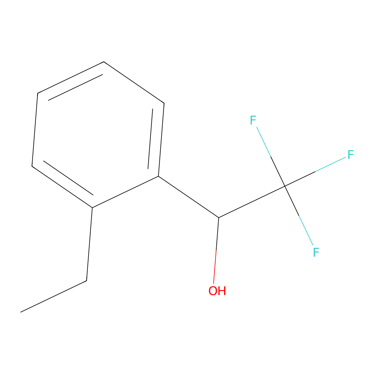 1-(2-Ethylphenyl)-2,2,2-trifluoroethan-1-ol molecular structure, CAS 1249580-74-2