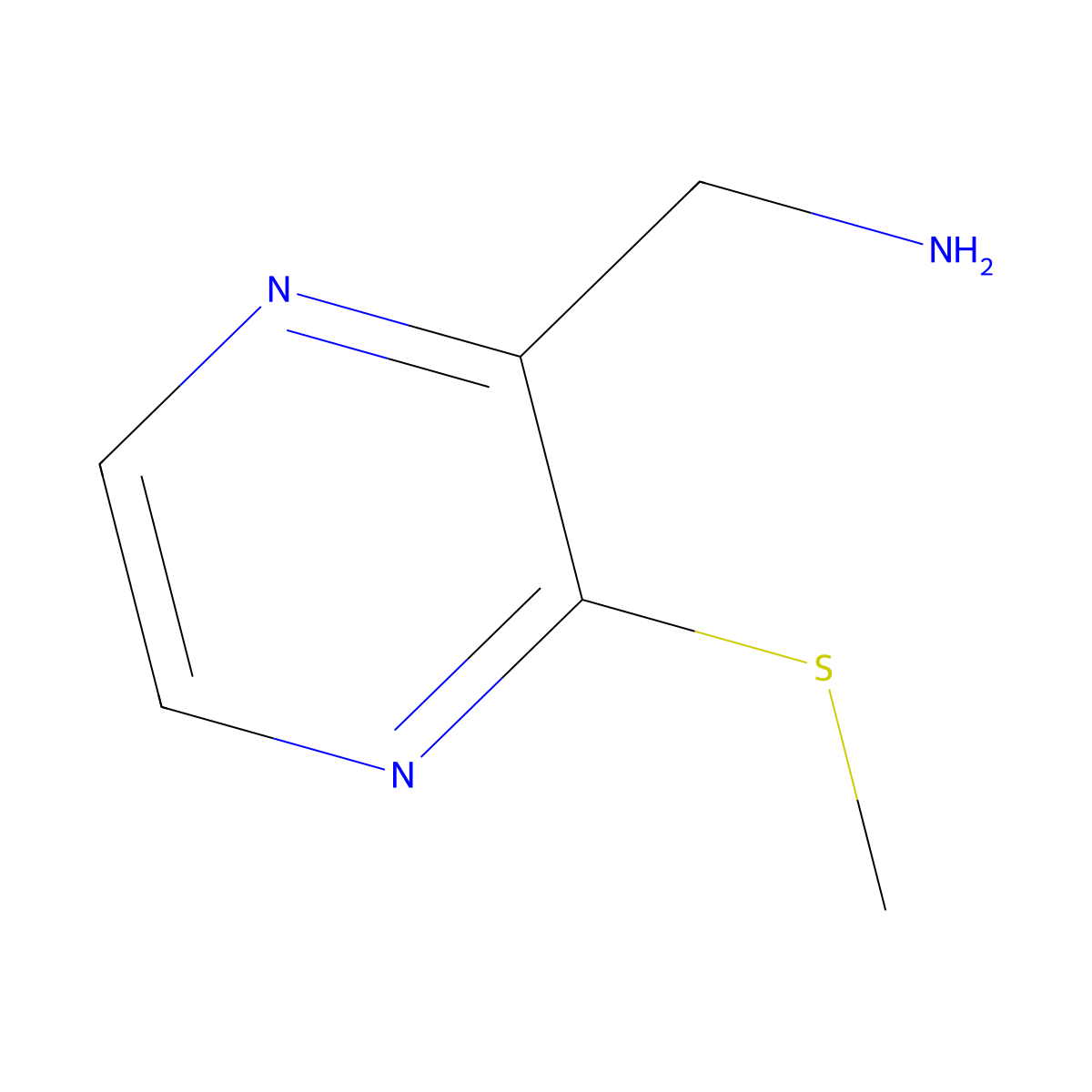 (3-(Methylthio)pyrazin-2-yl)methanamine molecular structure, CAS 1249580-88-8