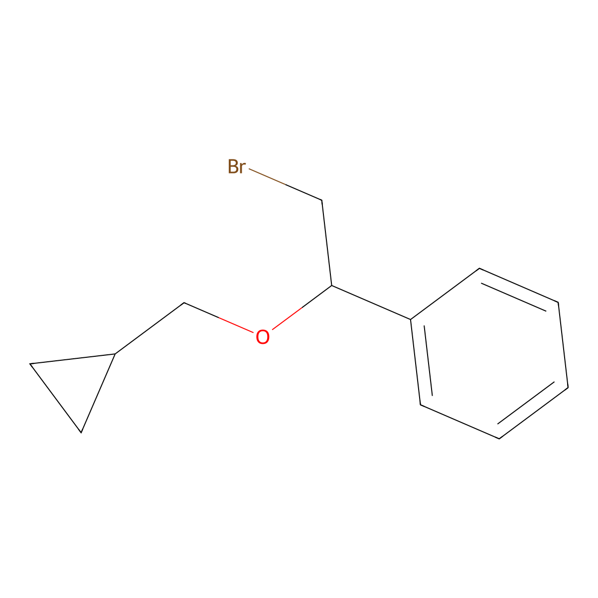 (2-Bromo-1-(cyclopropylmethoxy)ethyl)benzene molecular structure, CAS 1249581-48-3