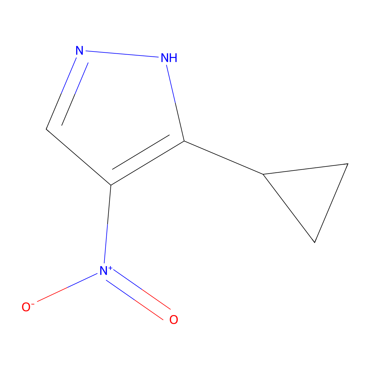 5-cyclopropyl-4-nitro-1H-pyrazole molecular structure, CAS 1249581-67-6
